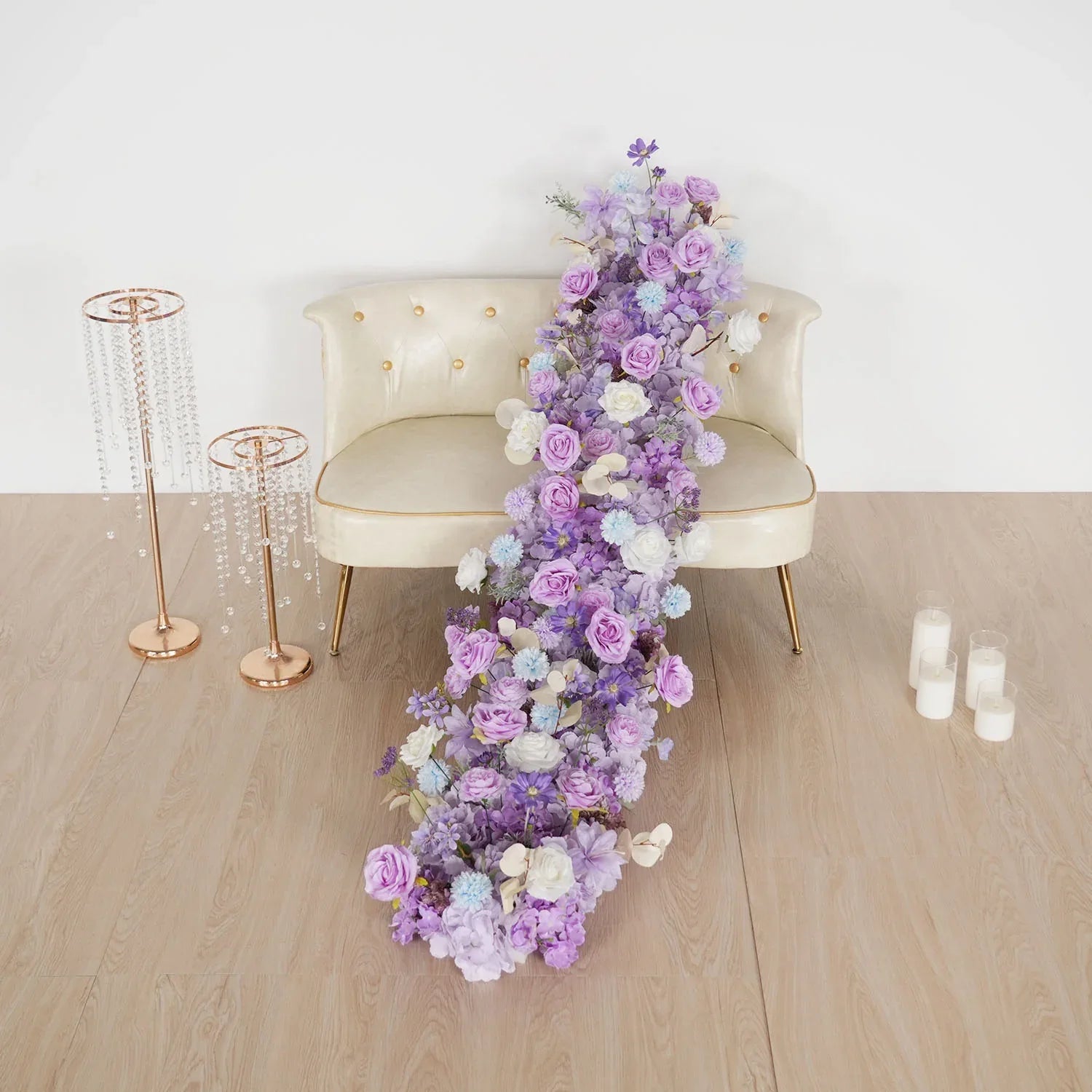 Uflower Purple Rose Floral Door Arch Wedding Party Backdrop Decoration MC80093 - Uflower