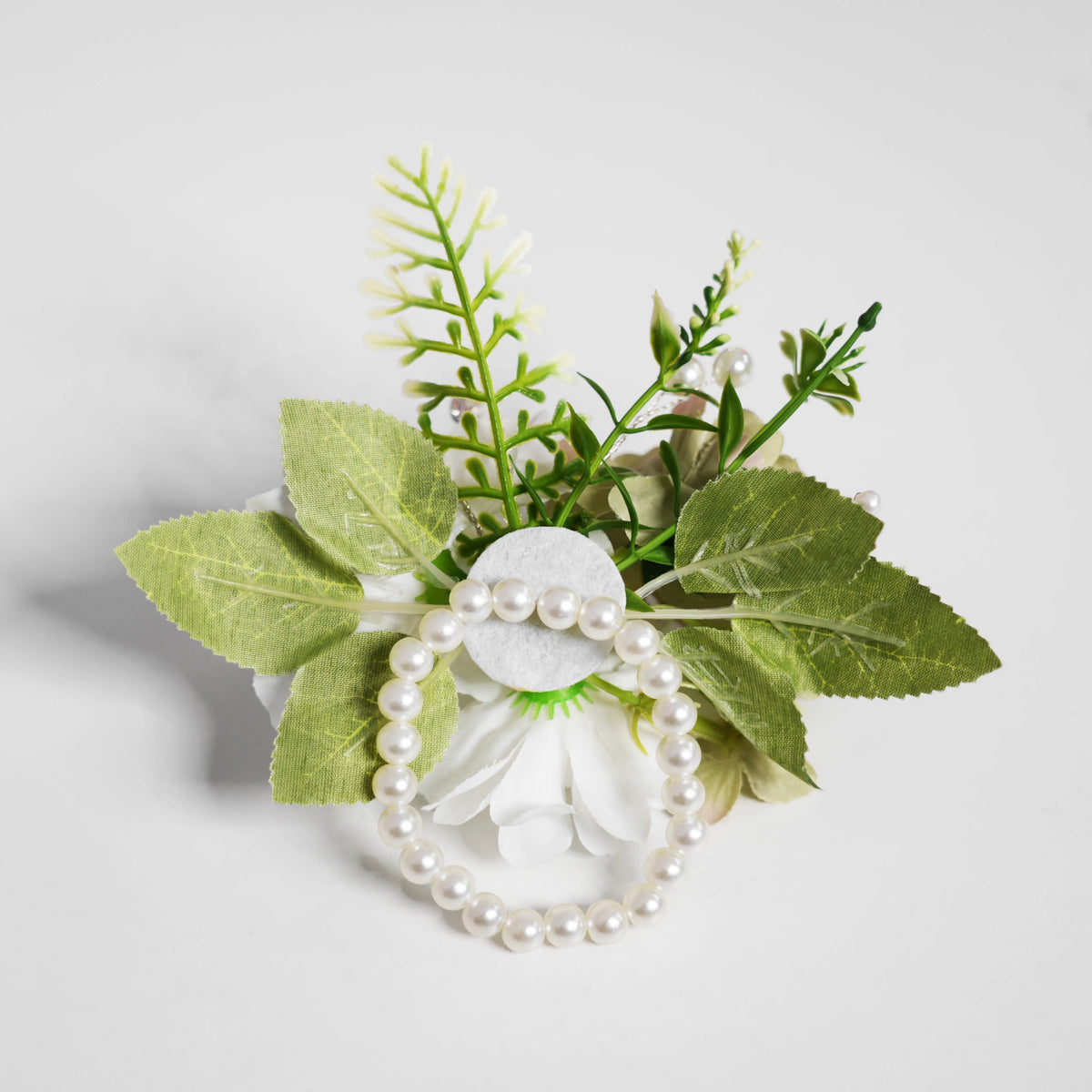 Uflower Wrist Corsages in Green White MG80008-04*6