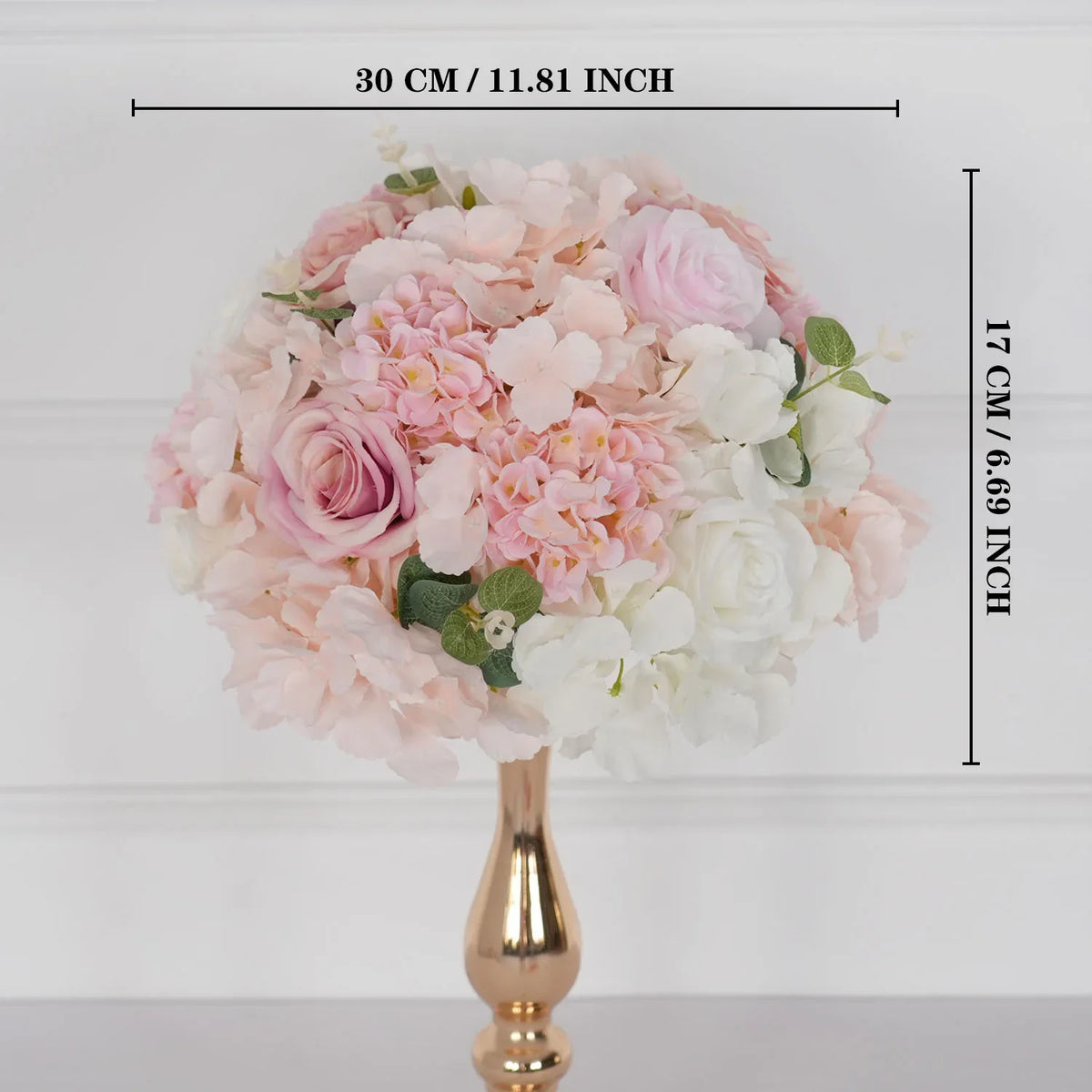 Uflower Pink Table Centerpiece Floral Ball Wedding Table Decoration MB80057 - Uflower