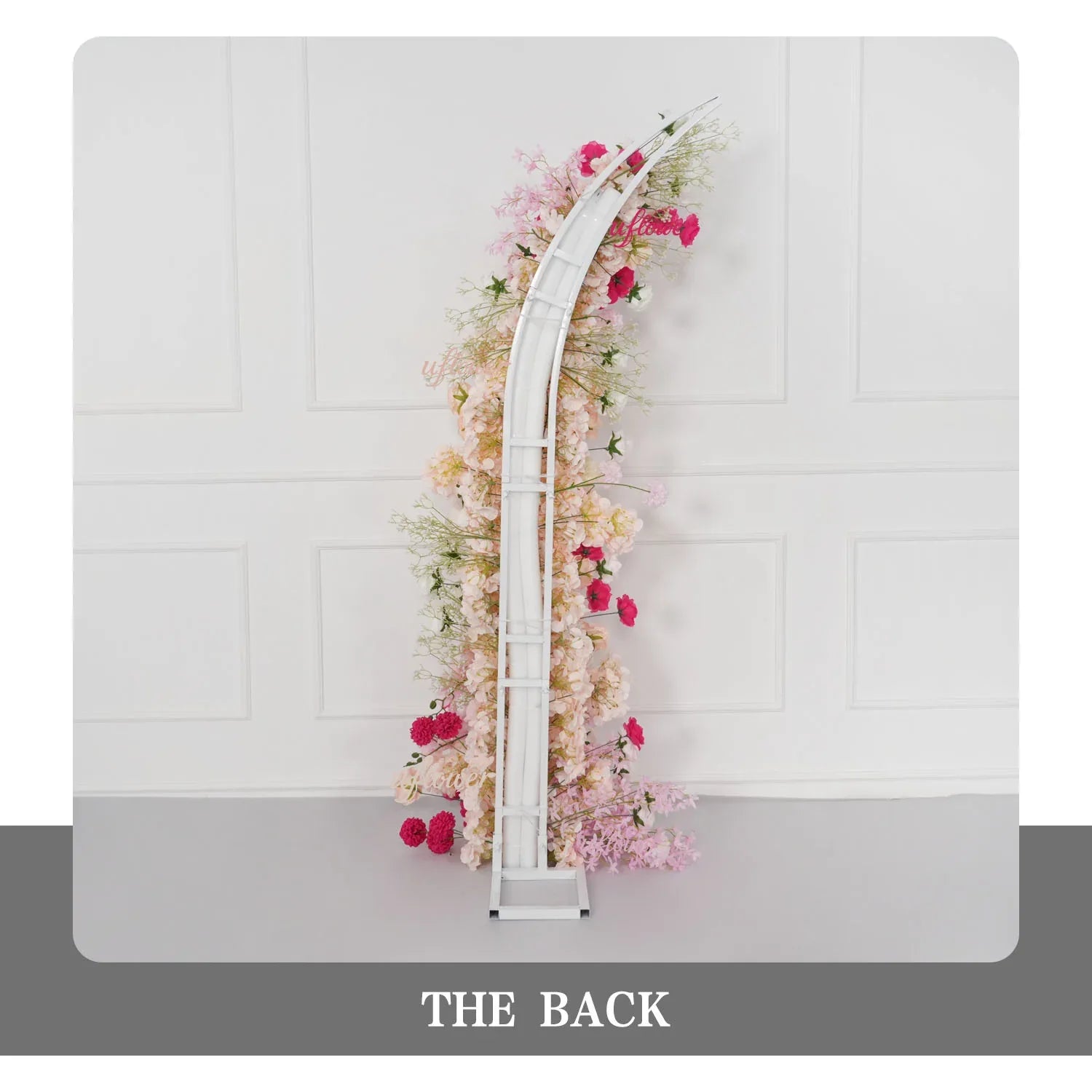 Uflower Pink White Floral Horn Arch Wedding Party Backdrop Decor SET80103-01 - Uflower