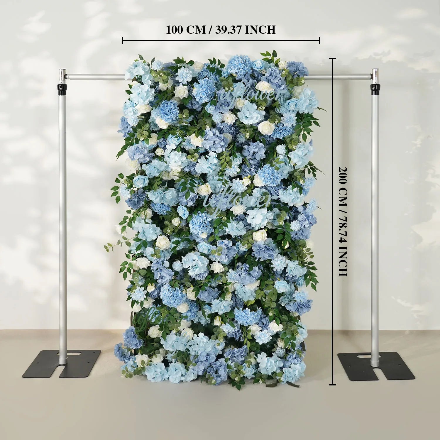 Uflower Blue White Flower Wall Floral Backdrop Wedding Party Proposal Decor SET80144 - Uflower