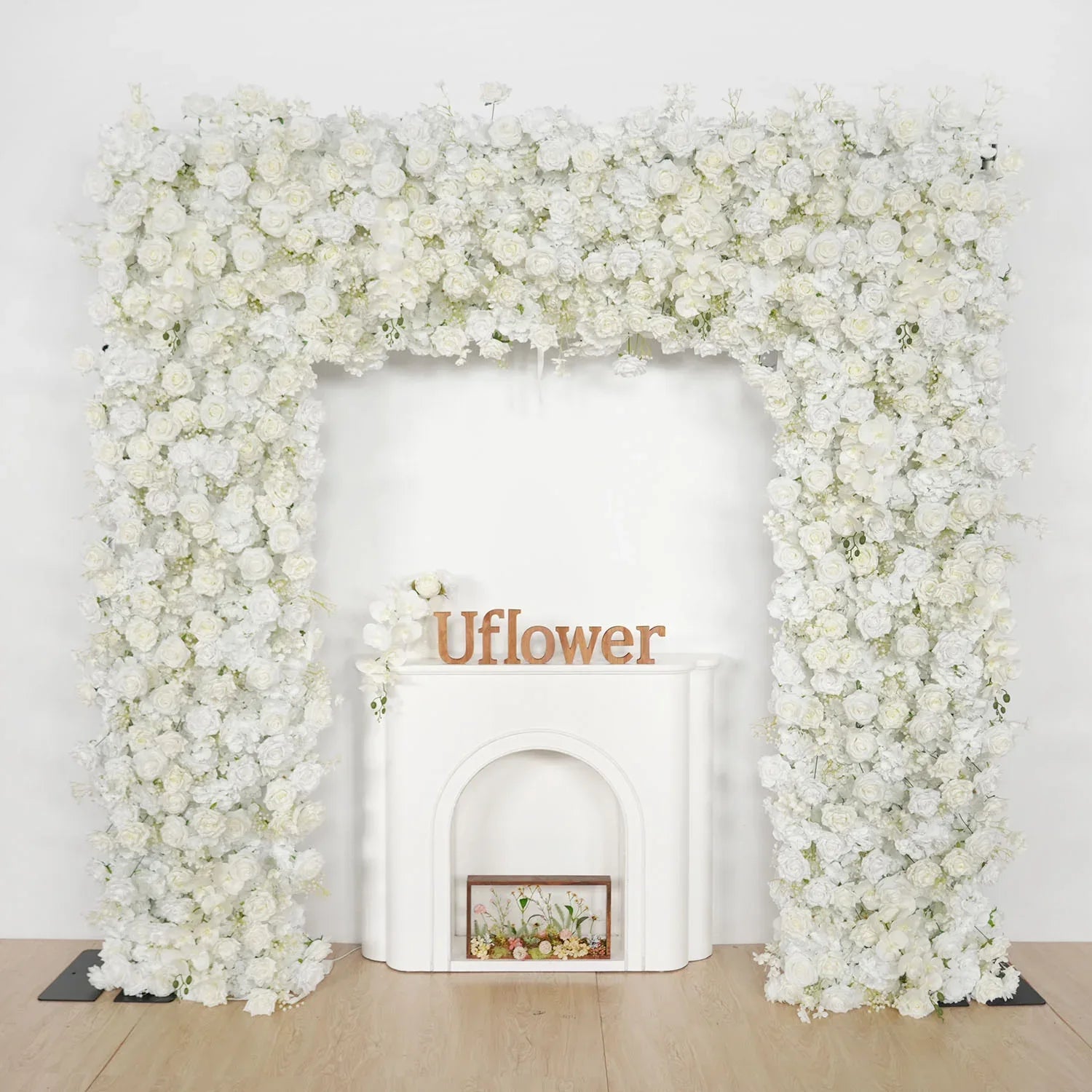 Uflower White Rose Wedding Background Flower Arrangement Arch Decoration SET80112 - Uflower