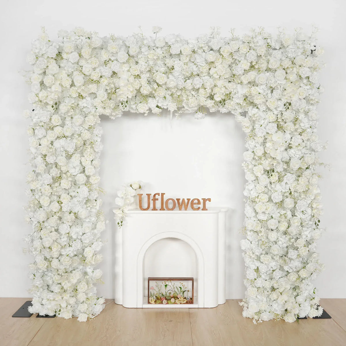 Uflower White Rose Wedding Background Flower Arrangement Arch Decoration SET80112 - Uflower