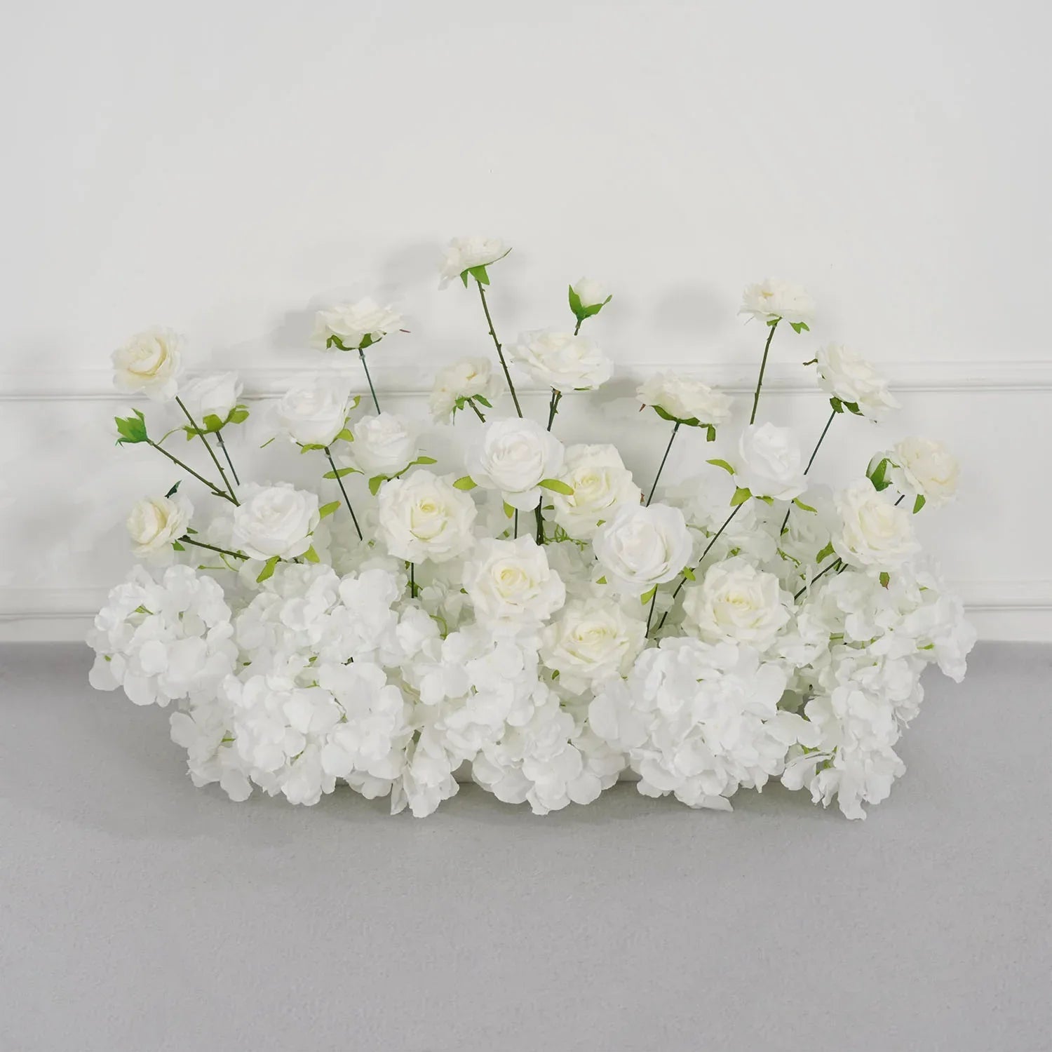 Uflower White Rose Table Runner Sofa Floral Wedding Backdrop Decor SET80120 - Uflower