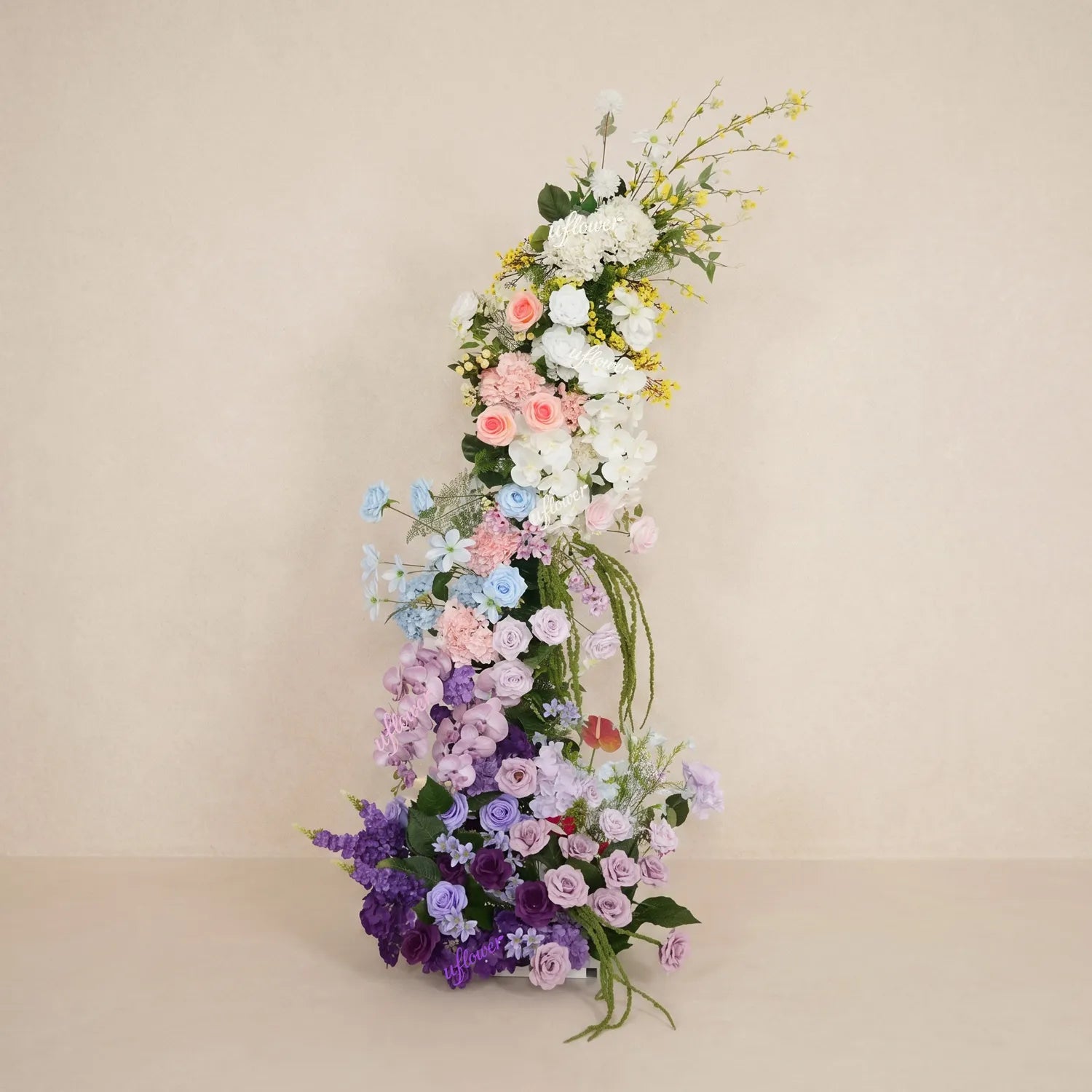 Uflower Purple Horn Arch Wedding Backdrop Party Event Decor Props SET80250-01