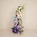Uflower Purple Horn Arch Wedding Backdrop Party Event Decor Props SET80250-01