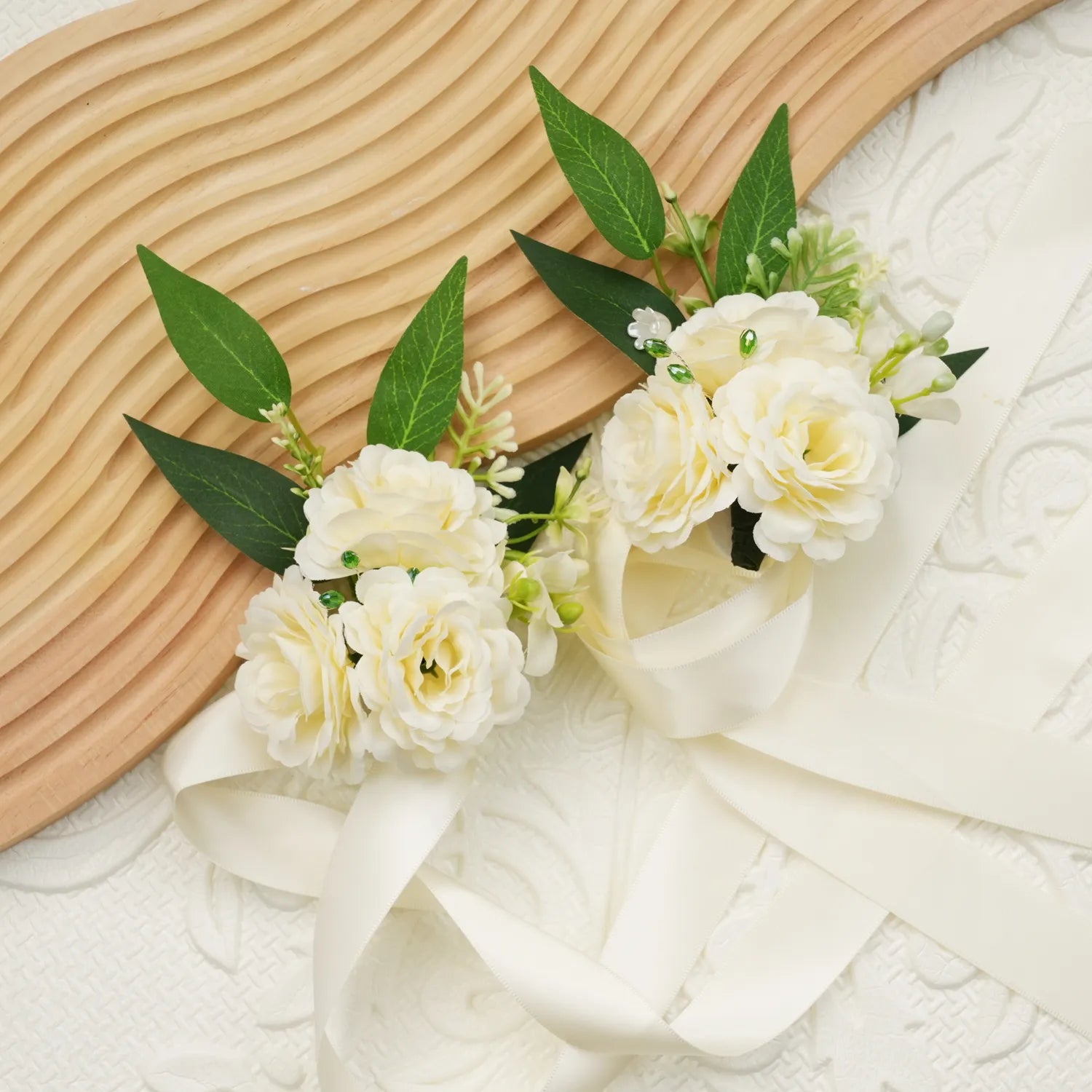 Uflower Wrist Corsages in Ivory MG80005-04*6