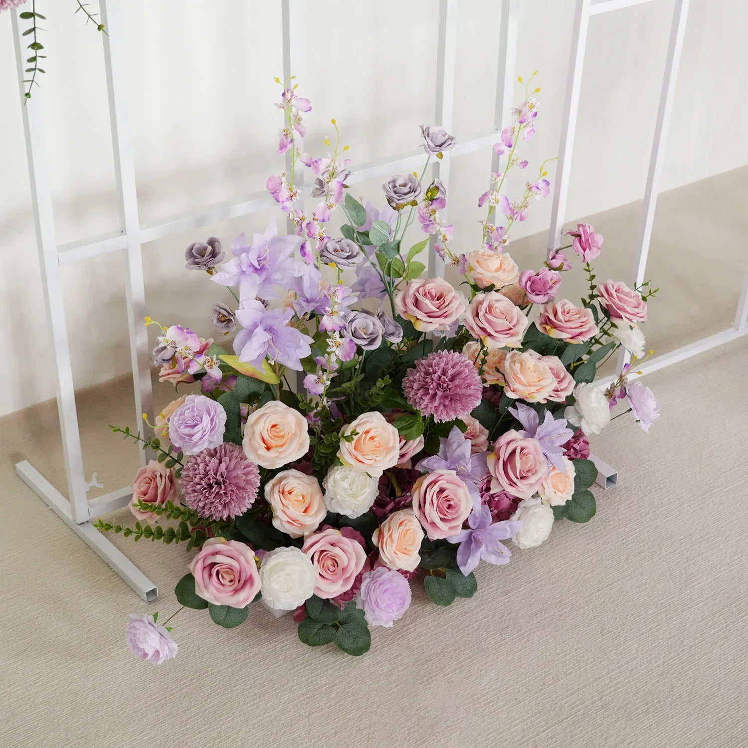 Uflower Artificial Purple Wedding KT Backdrop Flower Row Decor SET80063 - Uflower