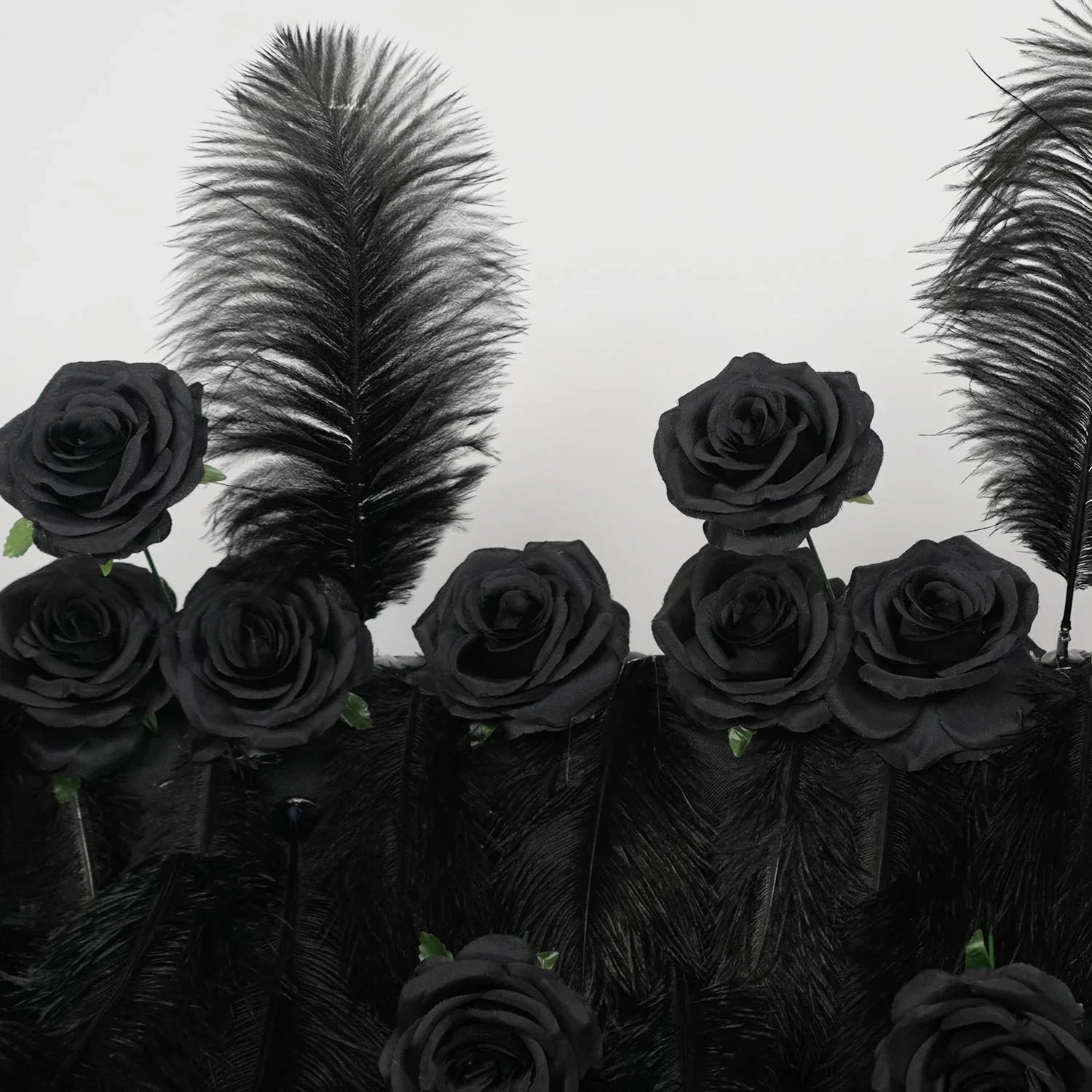 Uflower Artificial Black 5D Flower Wall Wedding Backdrop Decoration MA80034-01 - Uflower