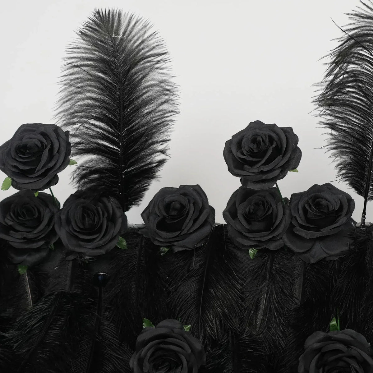 Uflower Artificial Black 5D Flower Wall Wedding Backdrop Decoration MA80034-01 - Uflower