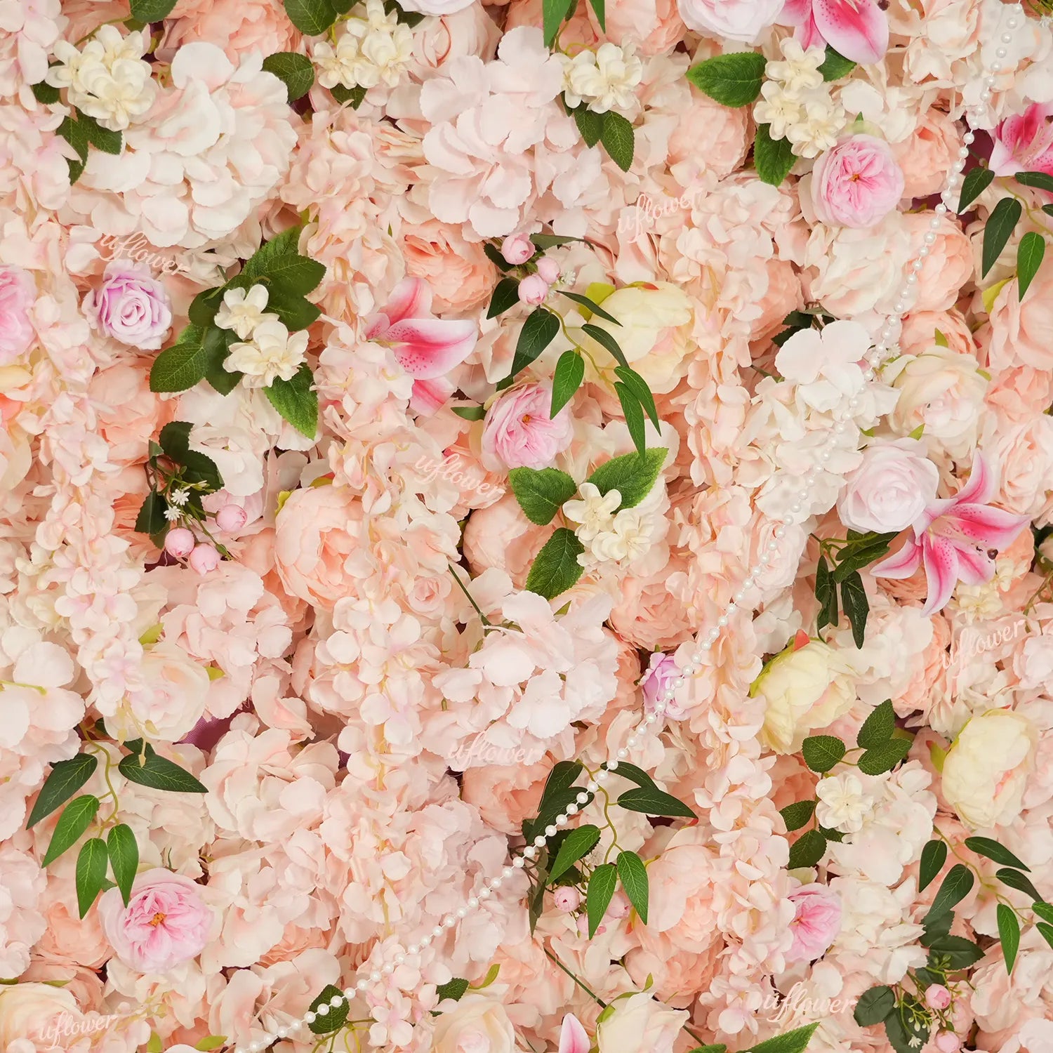 Uflower Blush Pink Wisteria Flower Wall Backdrop Wedding Party Decoration SET80232