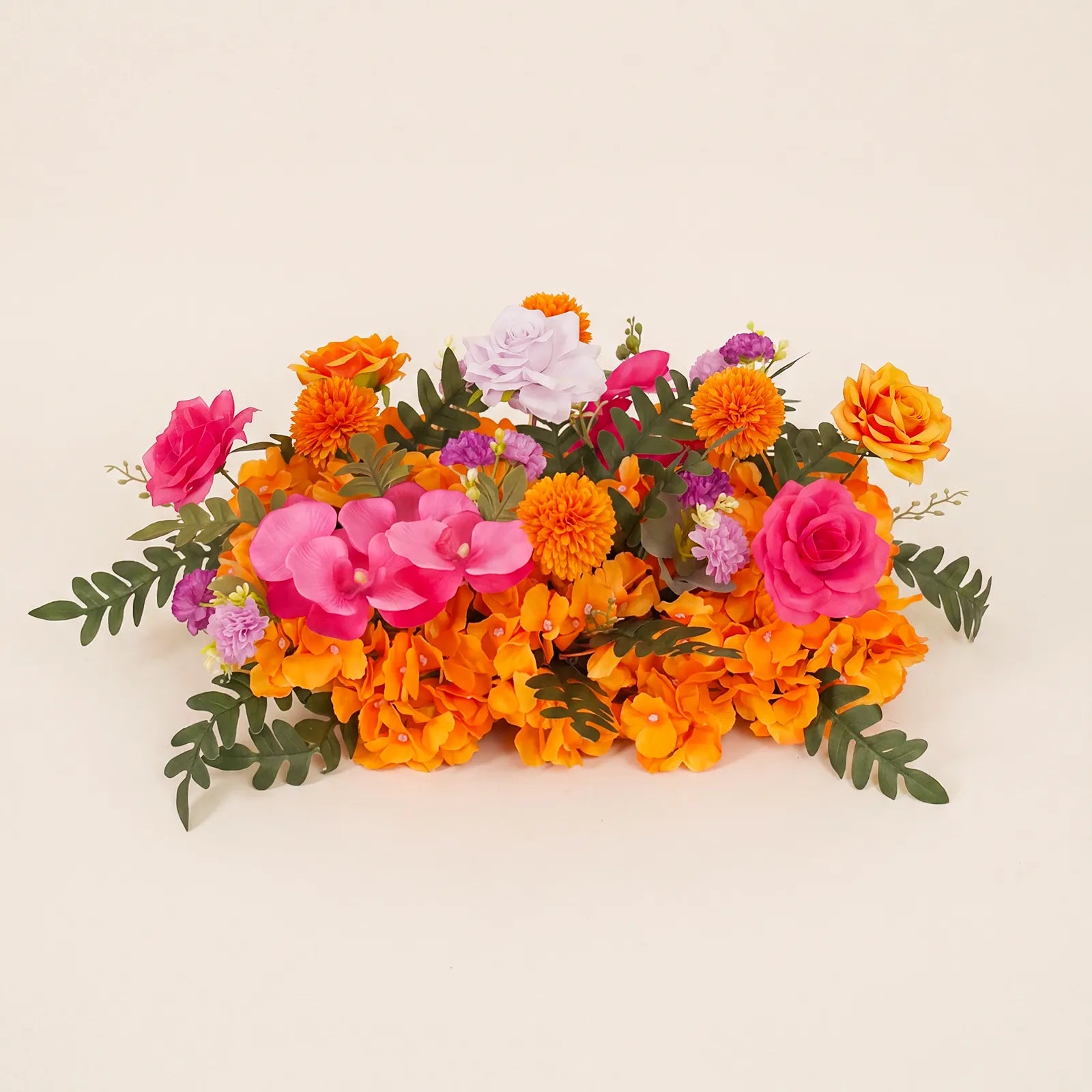 Uflower 50cm Rose Red Orange Flower Row MC89002-03
