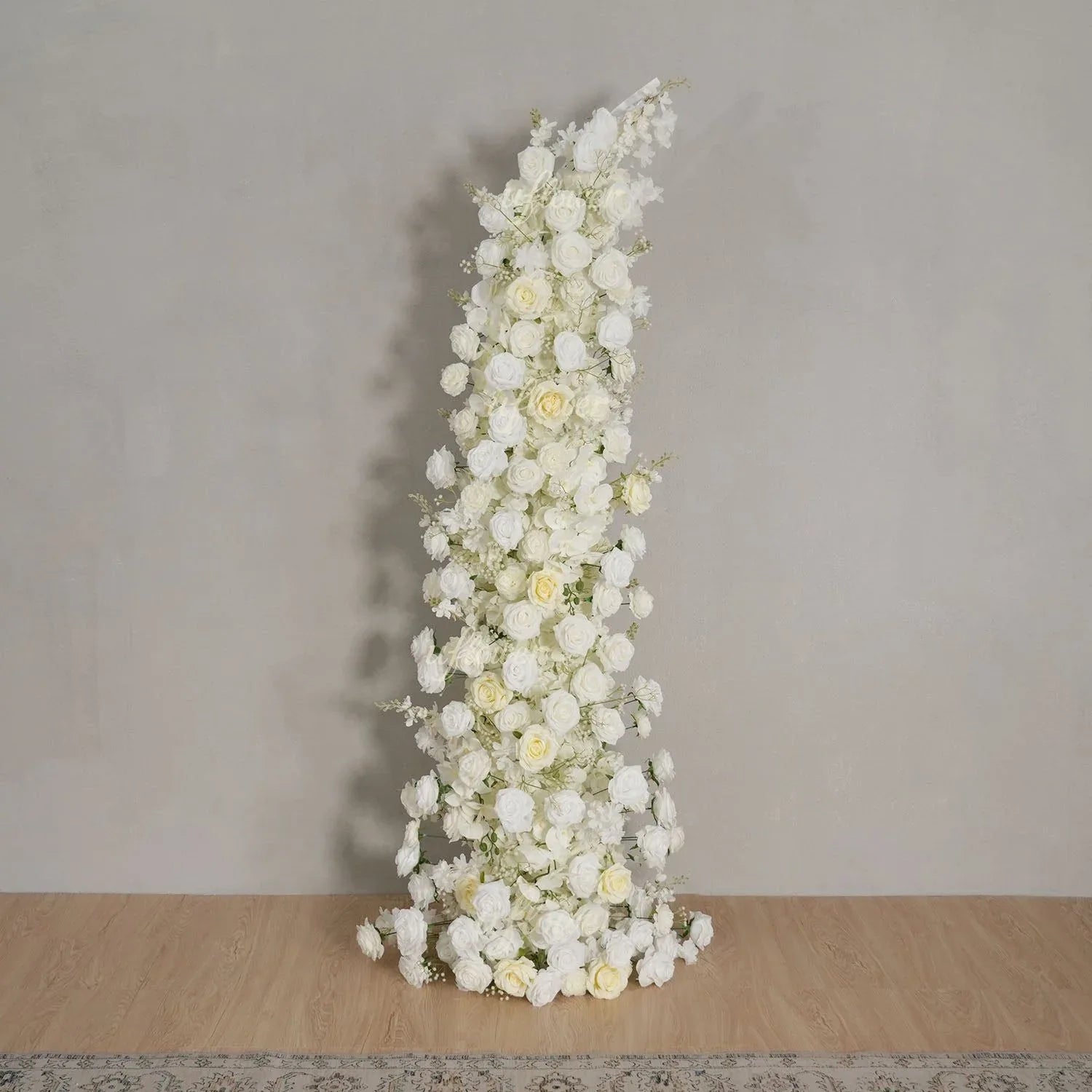 Uflower White Rose Horn Arch Floral Arrangement Wedding Backdrop Decor SET80162 - Uflower
