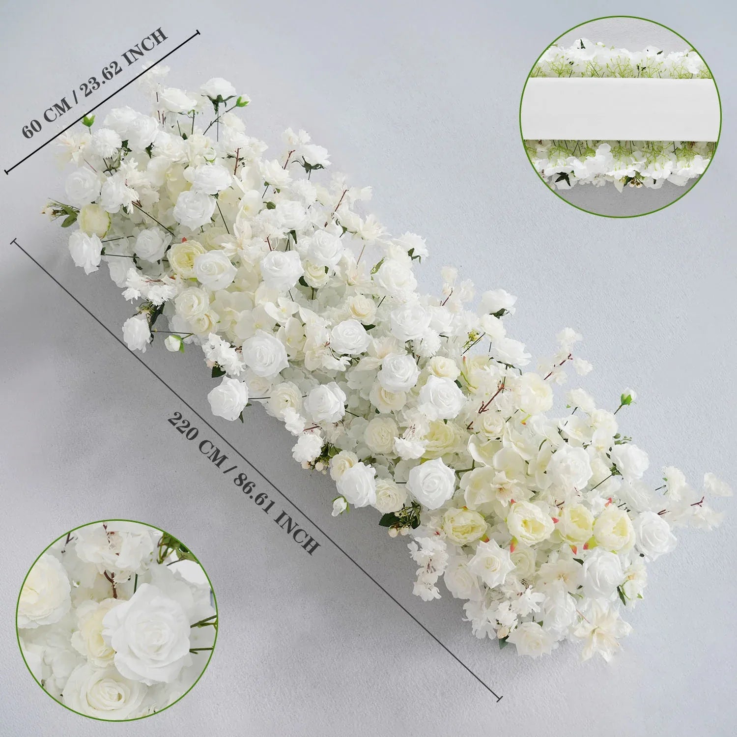 White Rose Flower Row Wedding Background Frame Arch SET80079 - Uflower