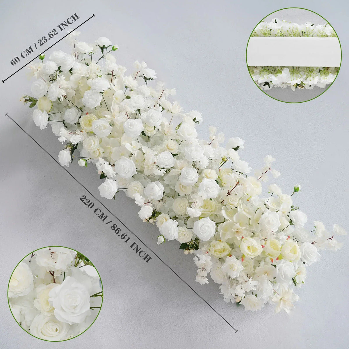 White Rose Flower Row Wedding Background Frame Arch SET80079 - Uflower