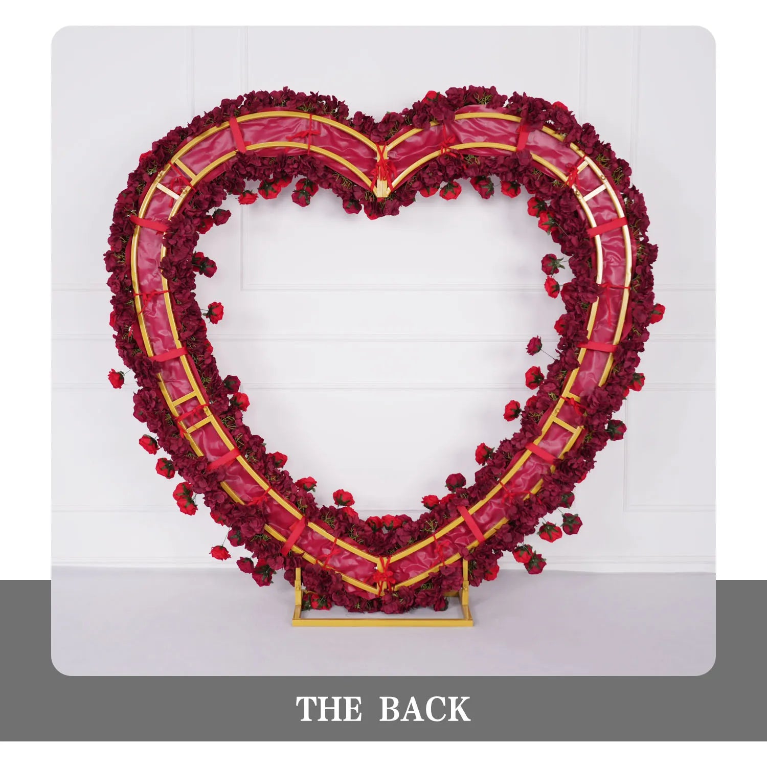 Uflower 2*2m Rose Red Flower Wall Wedding Decor SET80045-01