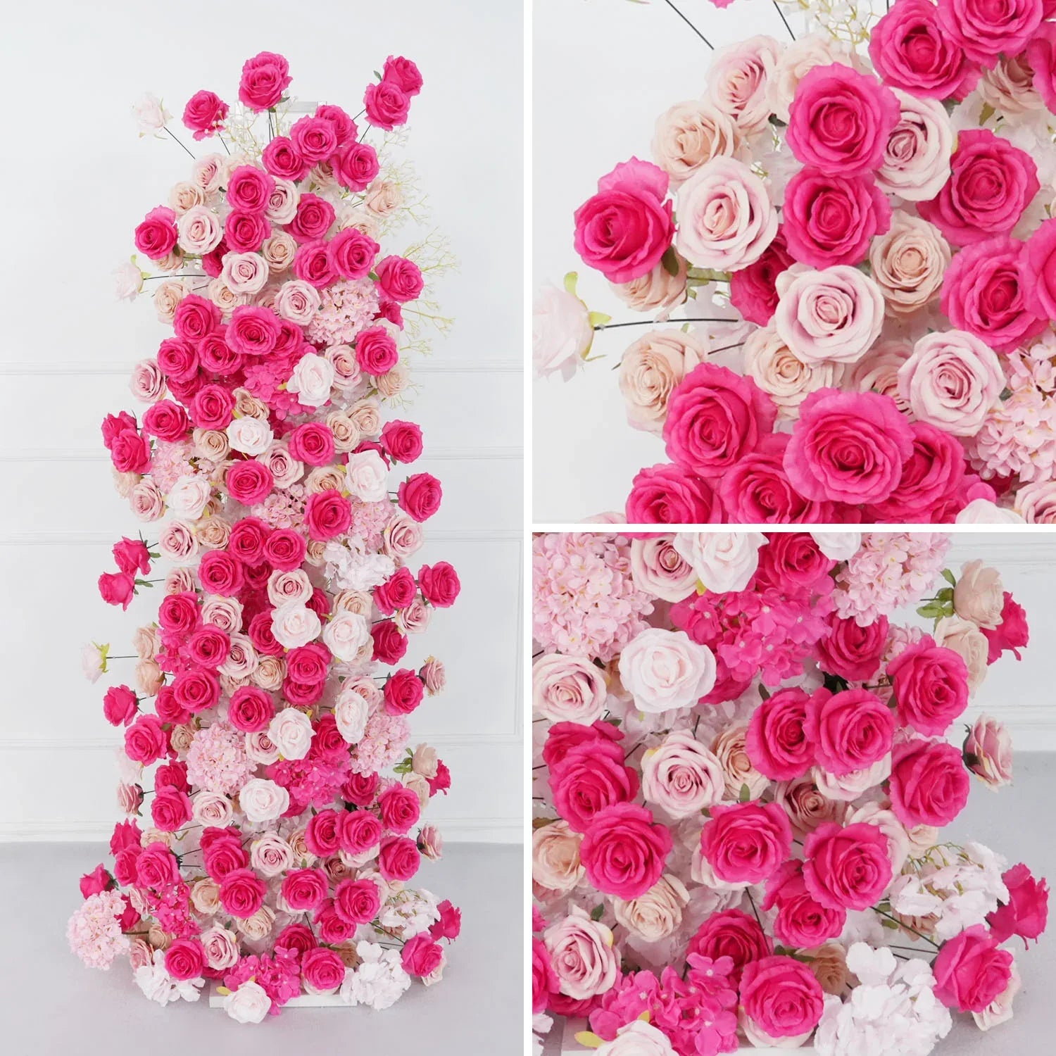 Uflower Rose red rose wedding background arch KT board decoration flower arrangement SET80092 - Uflower