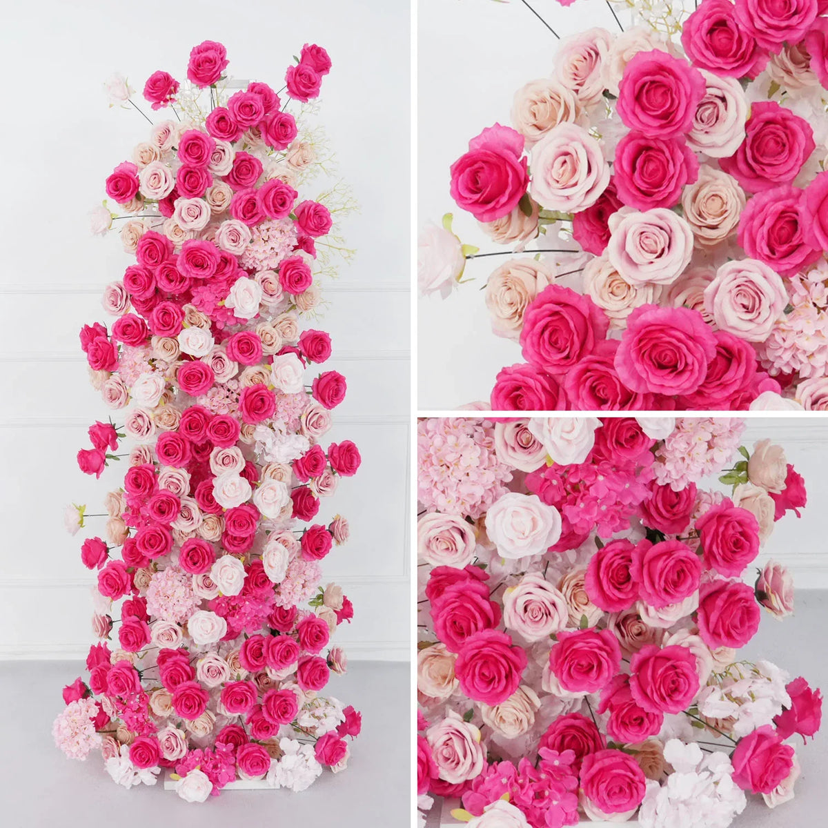 Uflower Rose red rose wedding background arch KT board decoration flower arrangement SET80092 - Uflower