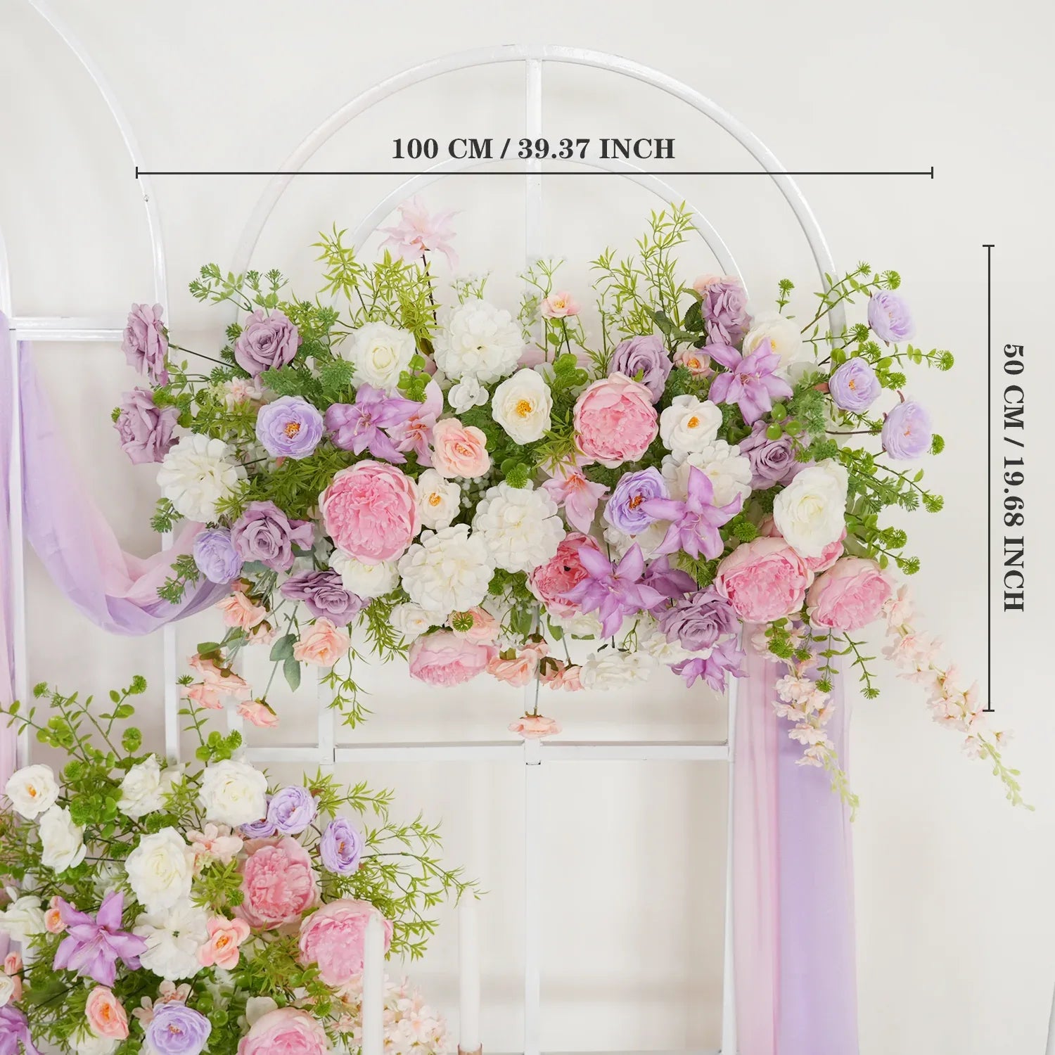 Uflower Artificial Purple Pink Wedding KT Backdrop Flower Row Decor SET80077 - Uflower