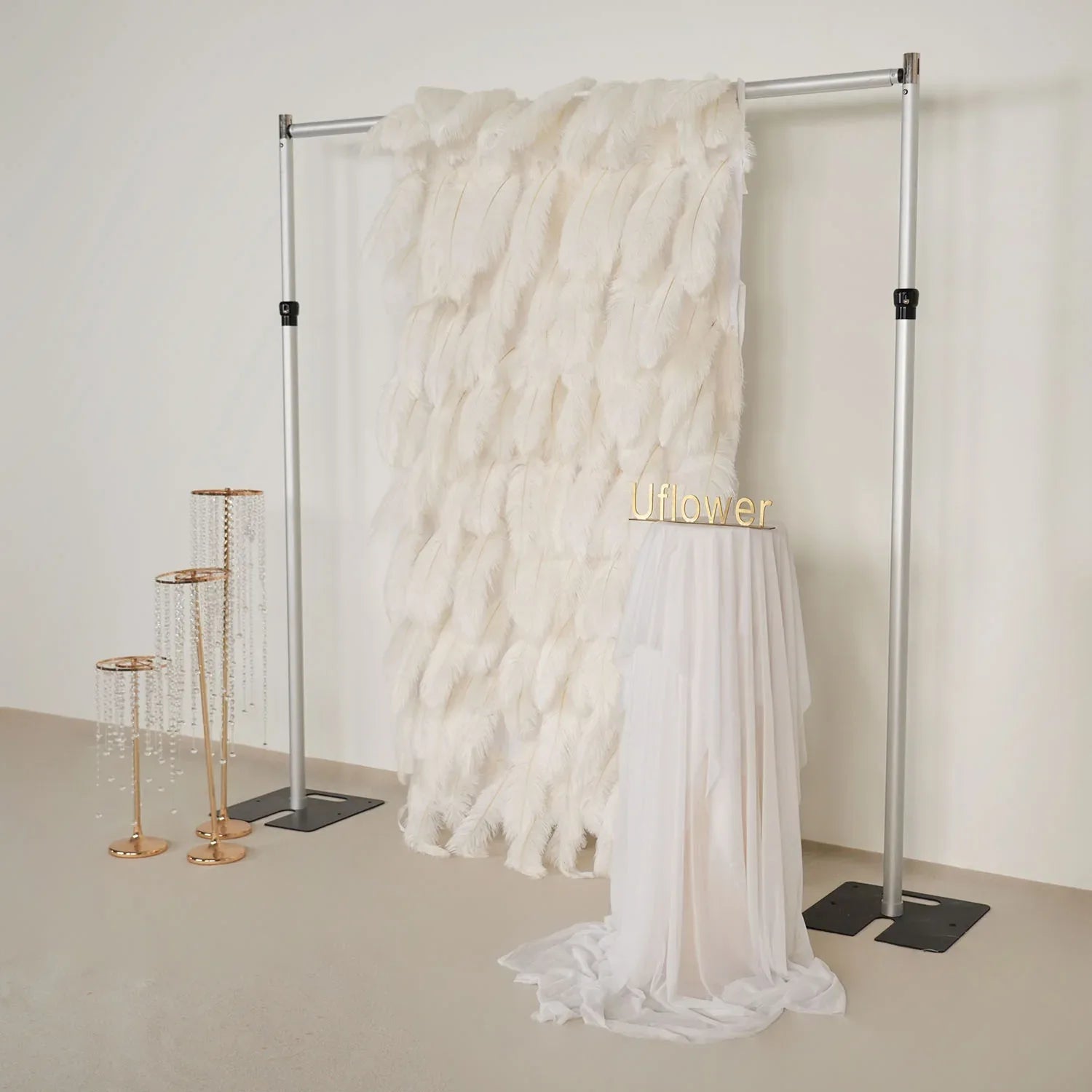 Uflower Artificial White 5D Flower Wall Wedding Backdrop Decoration MA80024-01 - Uflower