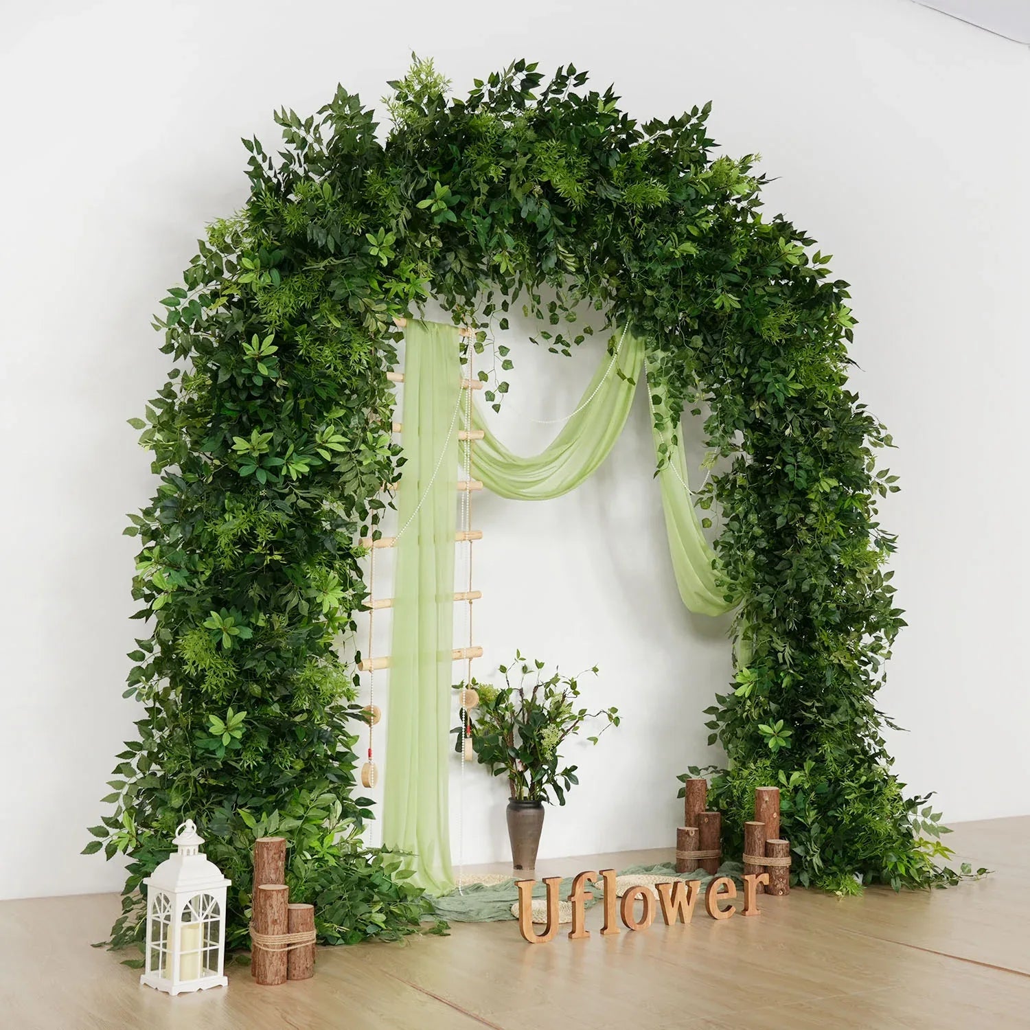 Uflower Leaf Flower Row Door Arch Floral Arrangement SET80110 - Uflower
