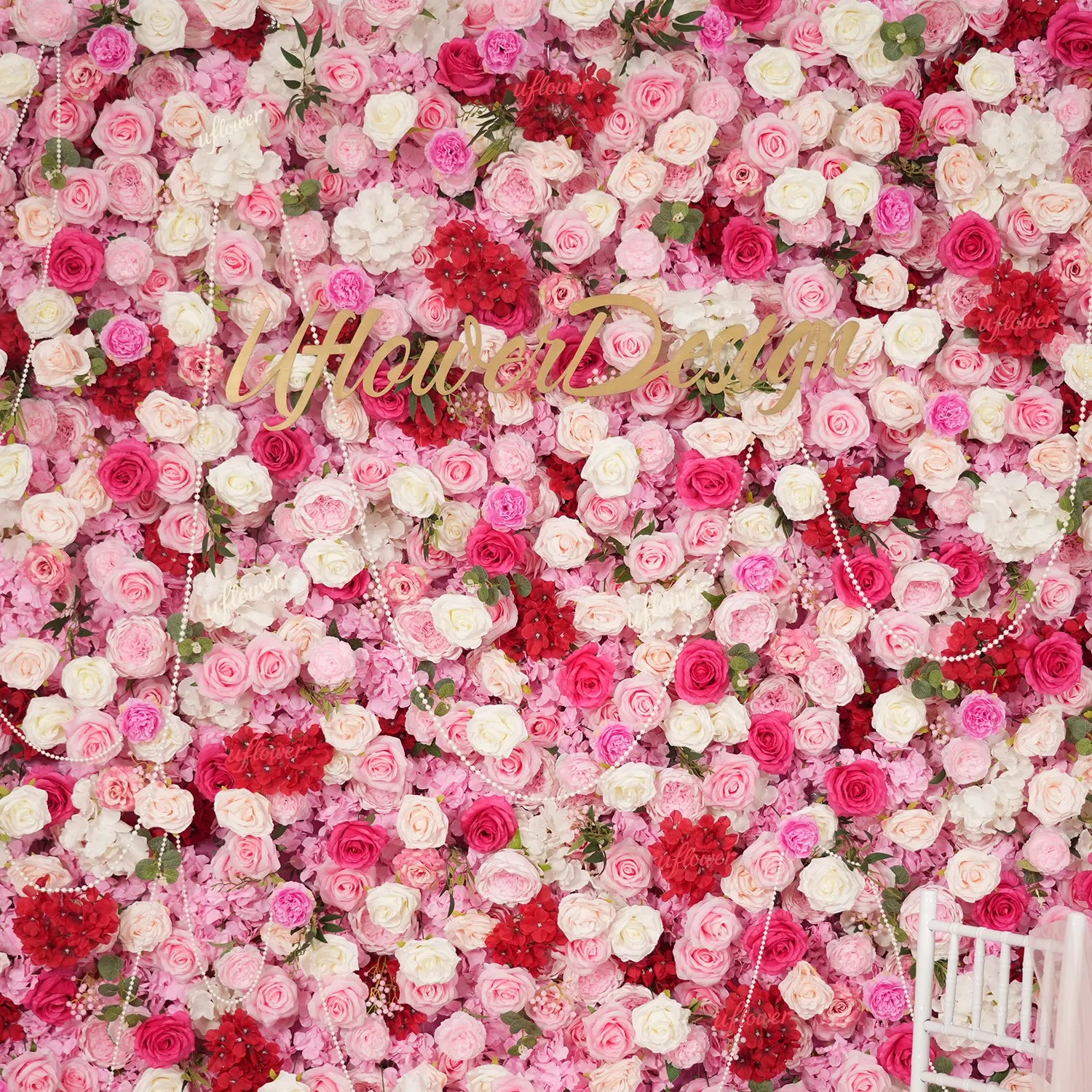 Uflower Artificial Flower Wall  5D Craft Wedding Roller Blind Decor SET80228