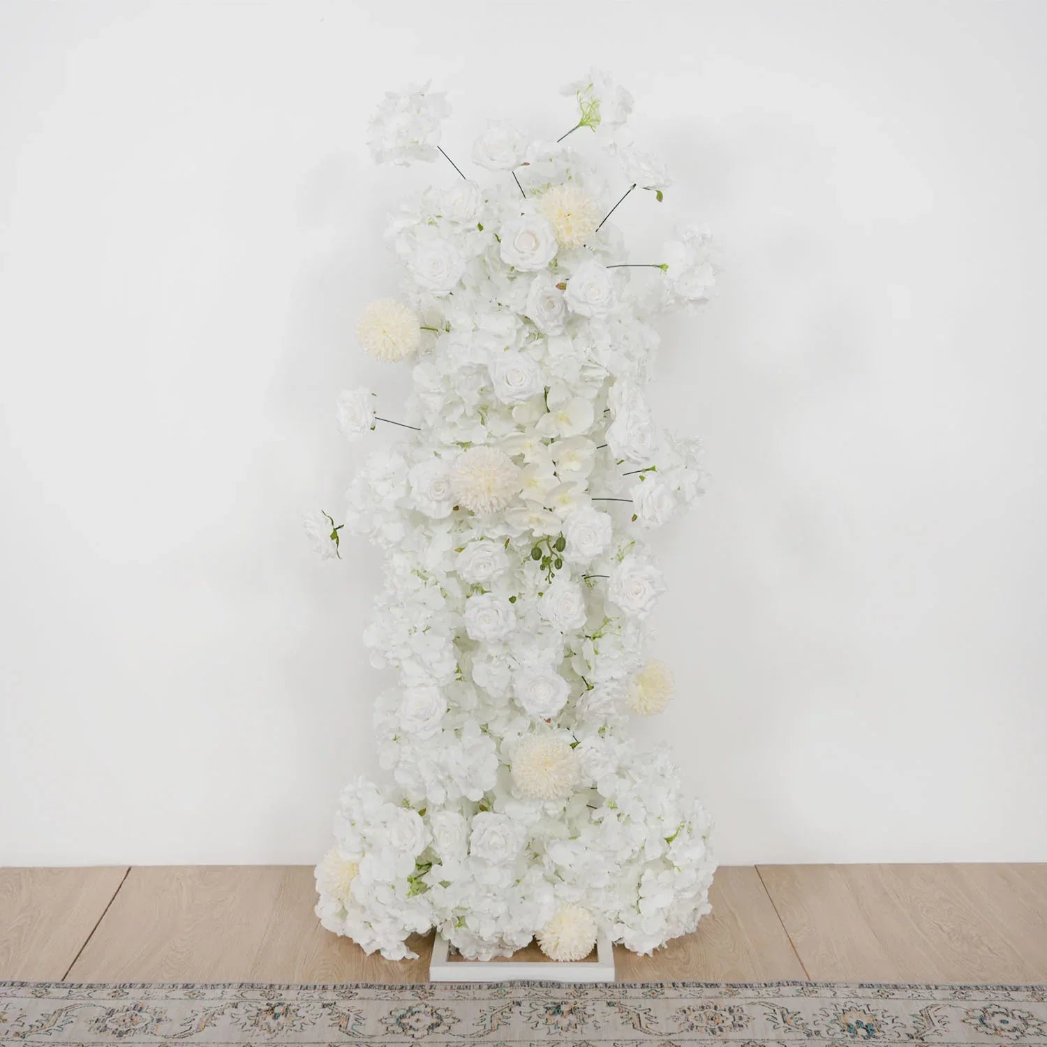 Artificial White Rose Wedding KT Backdrop Flower Row Decor SET80071 - Uflower