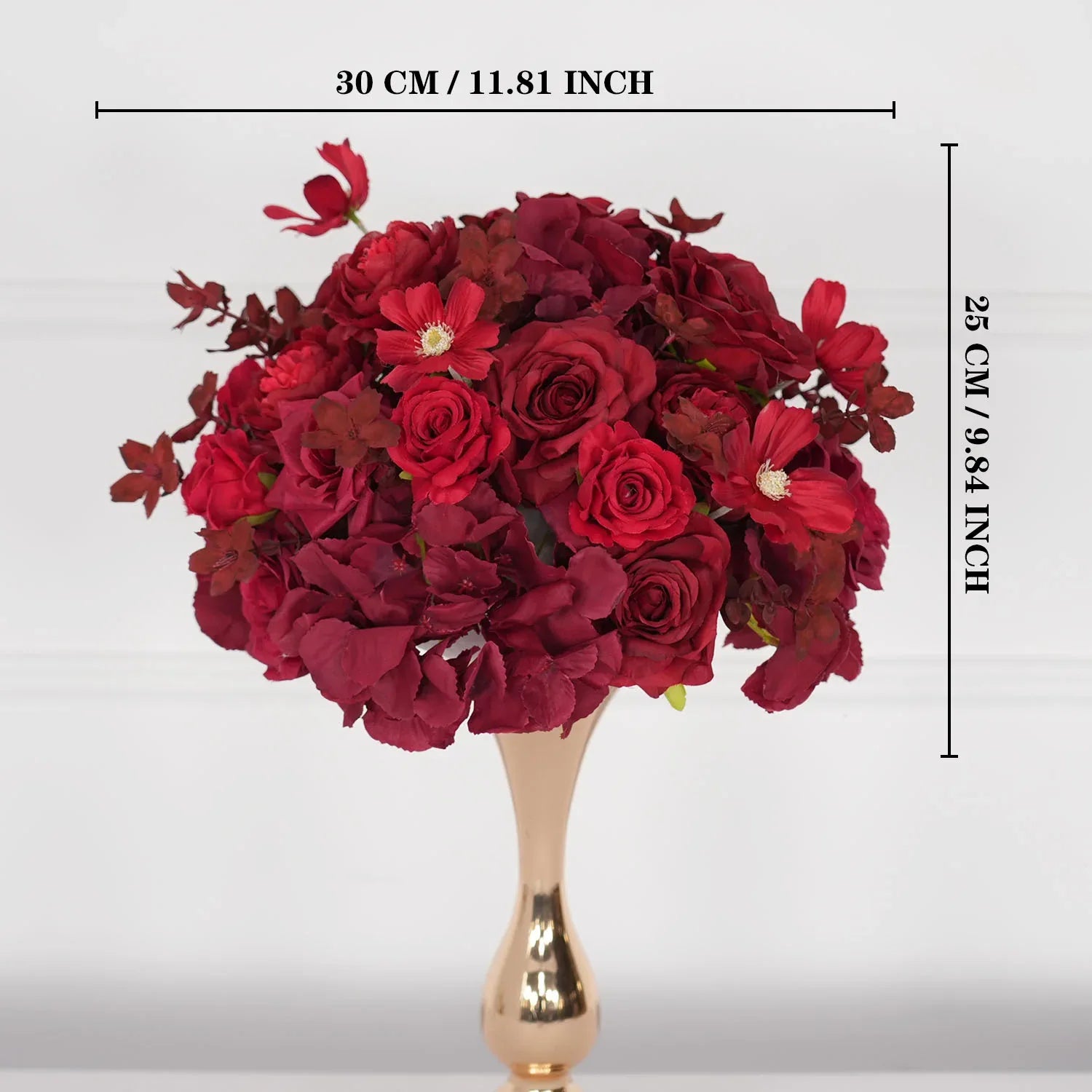 Uflower Red Table Centerpieces Floral Ball Wedding Decor Flower Arrangement MB80065-01 - Uflower