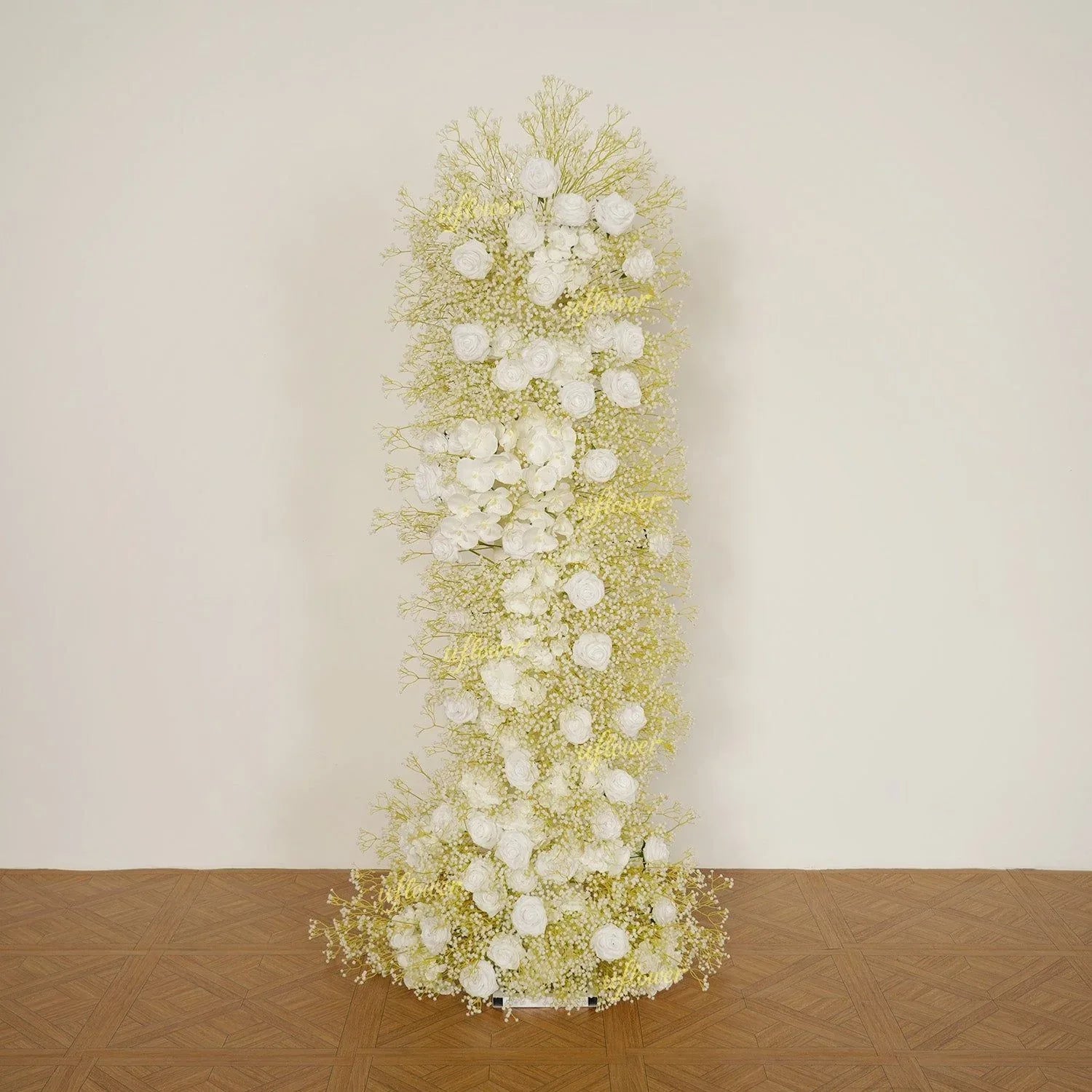 Uflower White Rose Baby Breath Wedding KT Backdrop Floral Arrangement SET80208 - Uflower