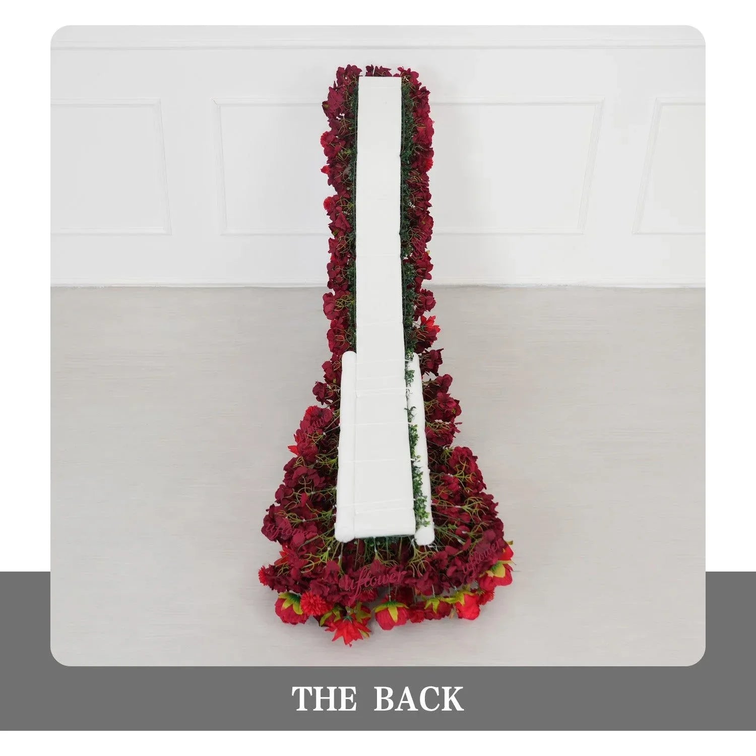 Uflower Dark Red Rose Flower Row Decor KT Board Wedding Arrangement Props SET80210 - Uflower