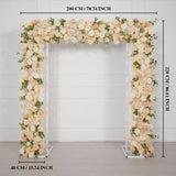Uflower Champagne Rose Floral Square Arch Wedding Party Backdrop Decoration SET80173 - Uflower