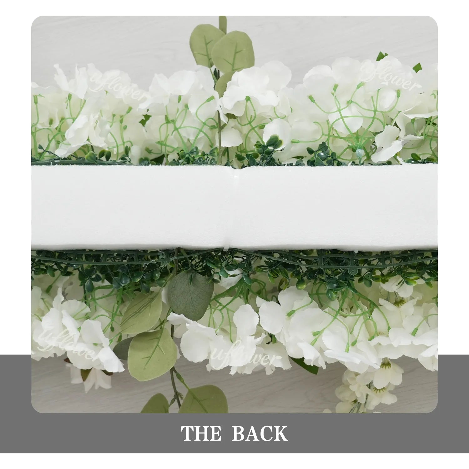 Uflower White Rose Greenery Sofa Table Runner Floor Flower Arrangement MC80222-04