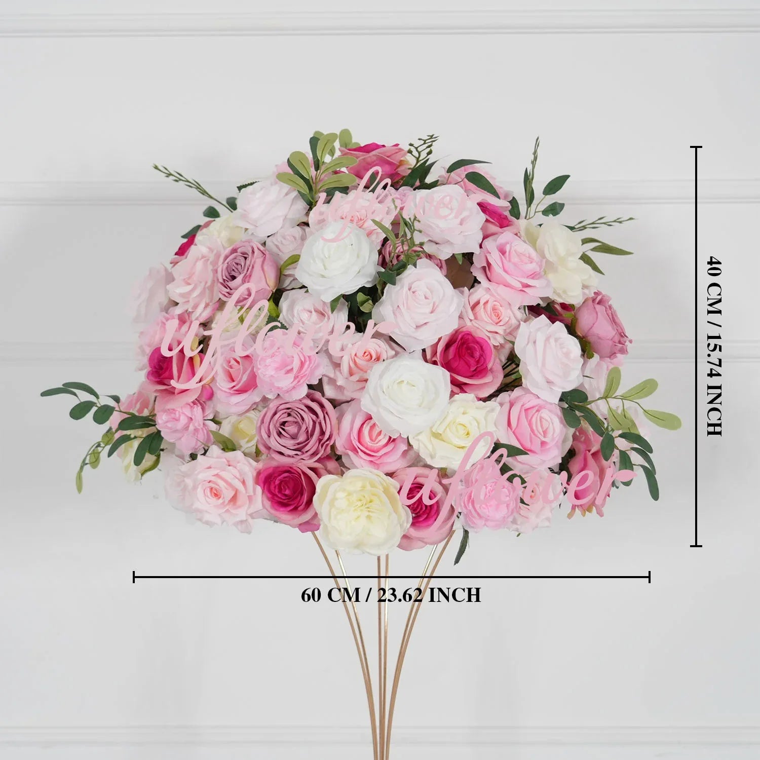 Artificial Pink Rose Flower Arrangement Wedding Backdrop Decor Props SET80142 - Uflower