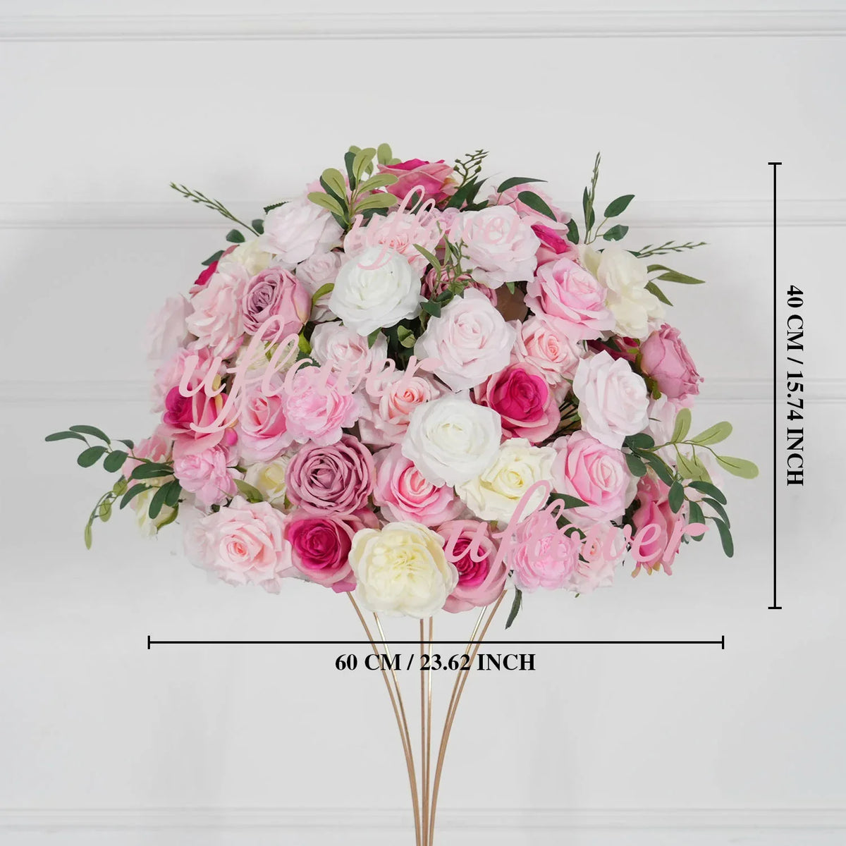 Artificial Pink Rose Flower Arrangement Wedding Backdrop Decor Props SET80142 - Uflower