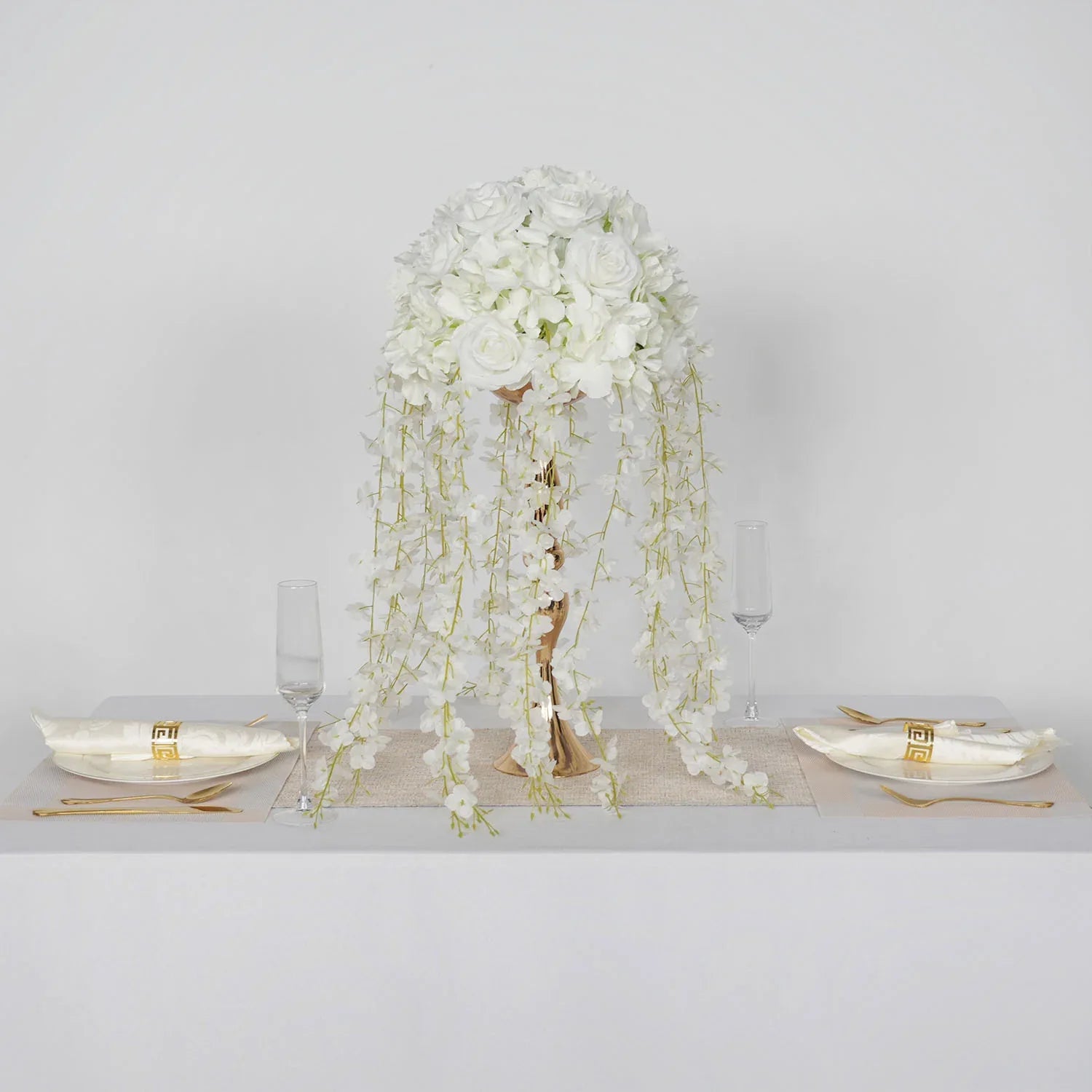 Uflower White Wedding Table Centerpiece Flower Arrangement MB80055-01 - Uflower