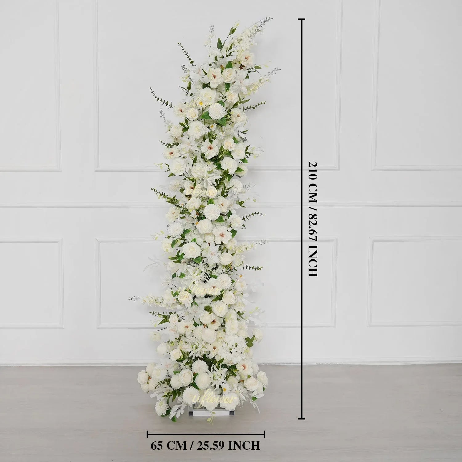 Uflower White Greenery Arrangement Floral Horn Arch Wedding Party Backdrop Decor SET80189 - Uflower