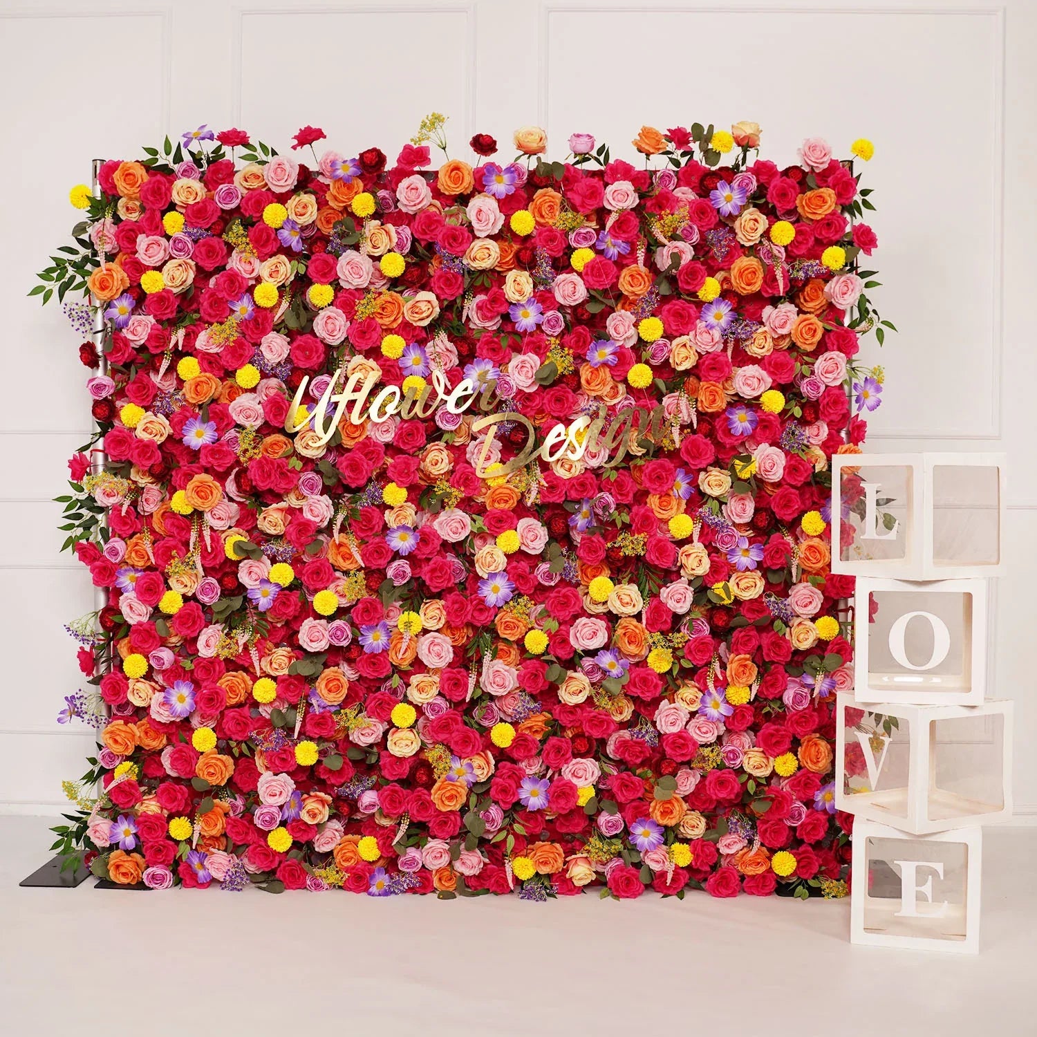 Uflower Artificial Colorful Wedding Flower Wall Decor SET80025 - Uflower