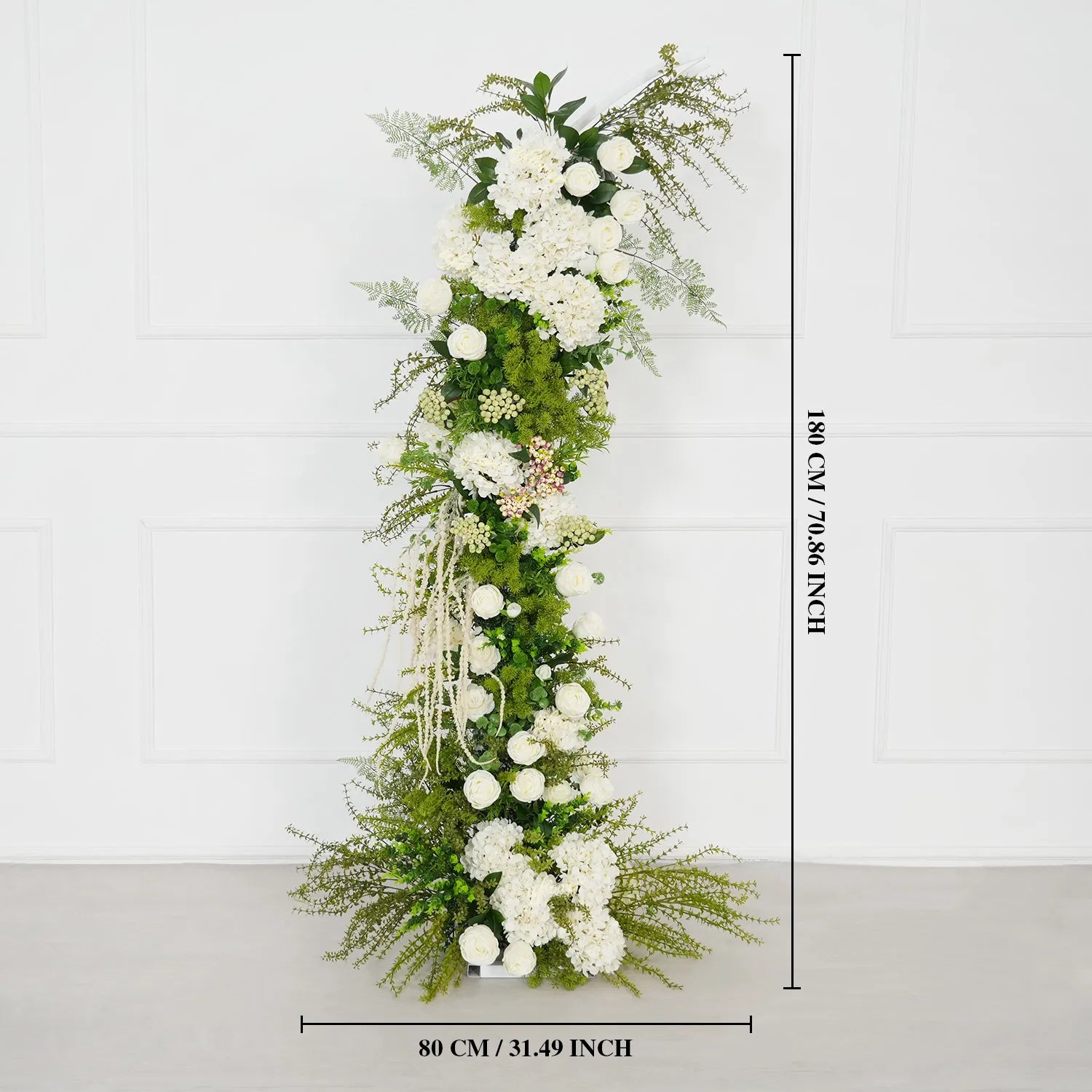 Uflower White Floral Greenery Horn Arch Wedding Party Backdrop Decor SET80220