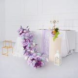 Uflower Purple Table Runner Arrangement Wedding Backdrop Wall Decor - Uflower