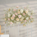 Uflower Champagne White Babysbreath Rose Arrangement Wedding KT Backdrop Decor SET80131 - Uflower