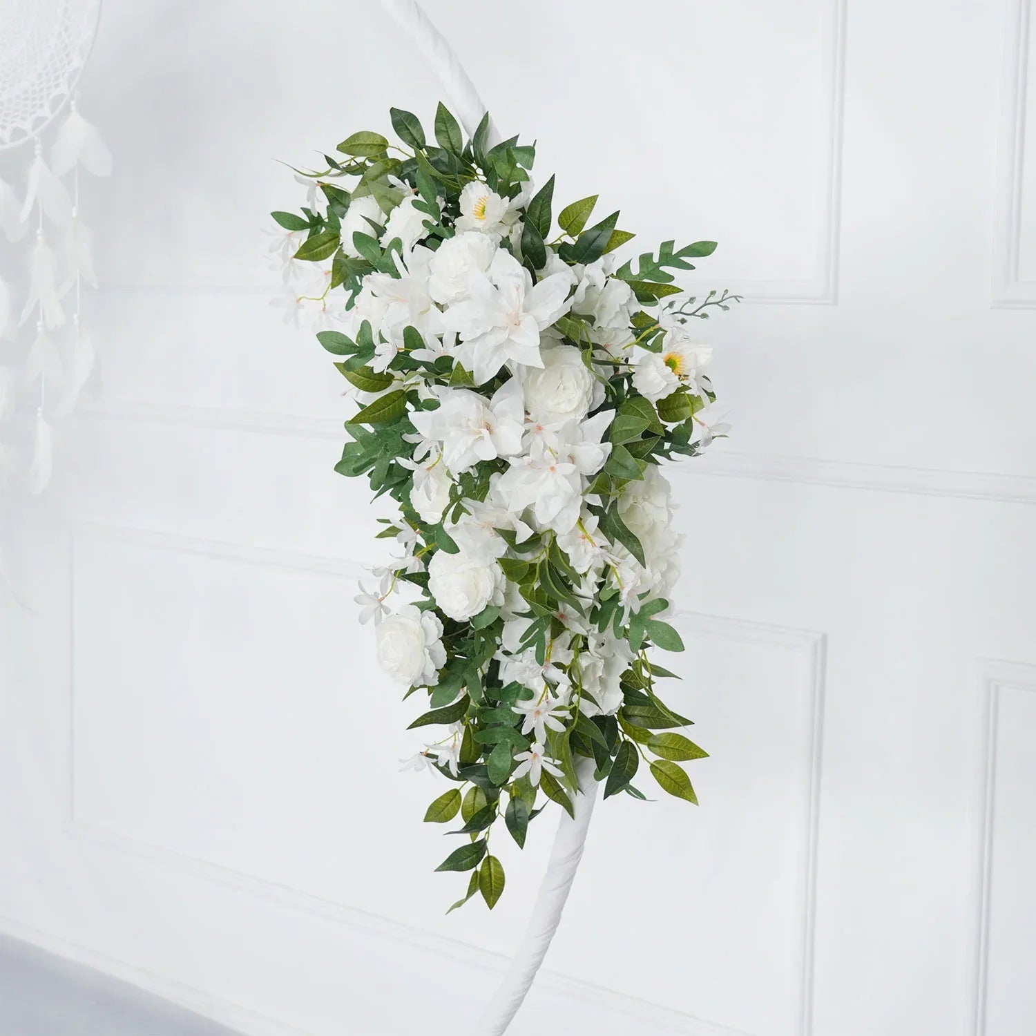 Uflower Artificial White Flower Row KT Background Wedding Decor SET80062 - Uflower
