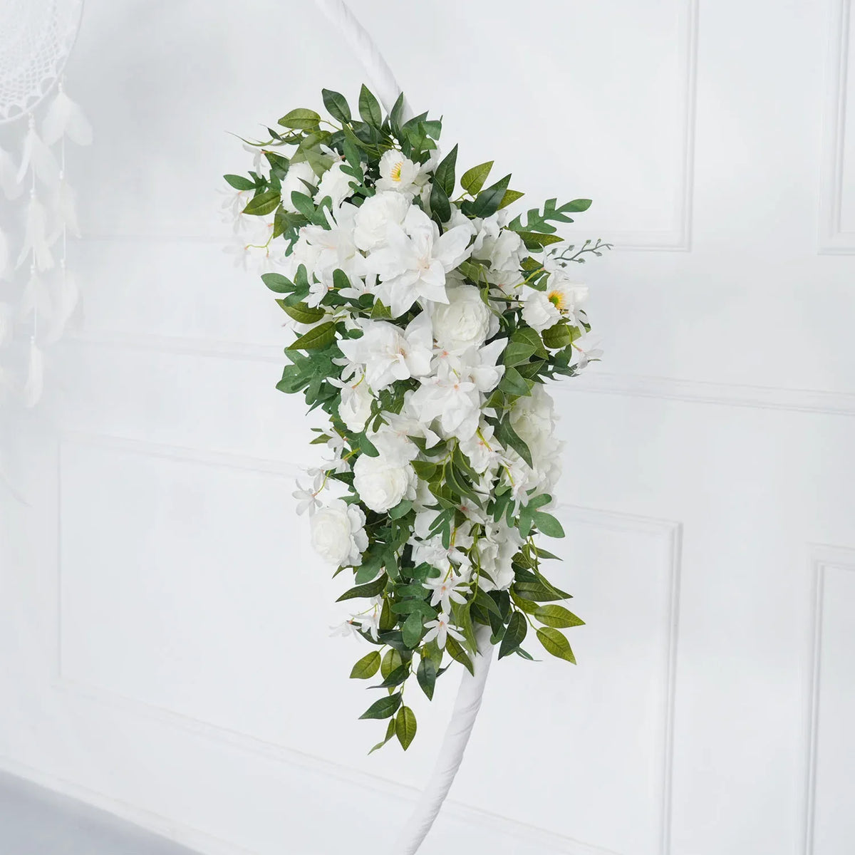 Uflower Artificial White Flower Row KT Background Wedding Decor SET80062 - Uflower