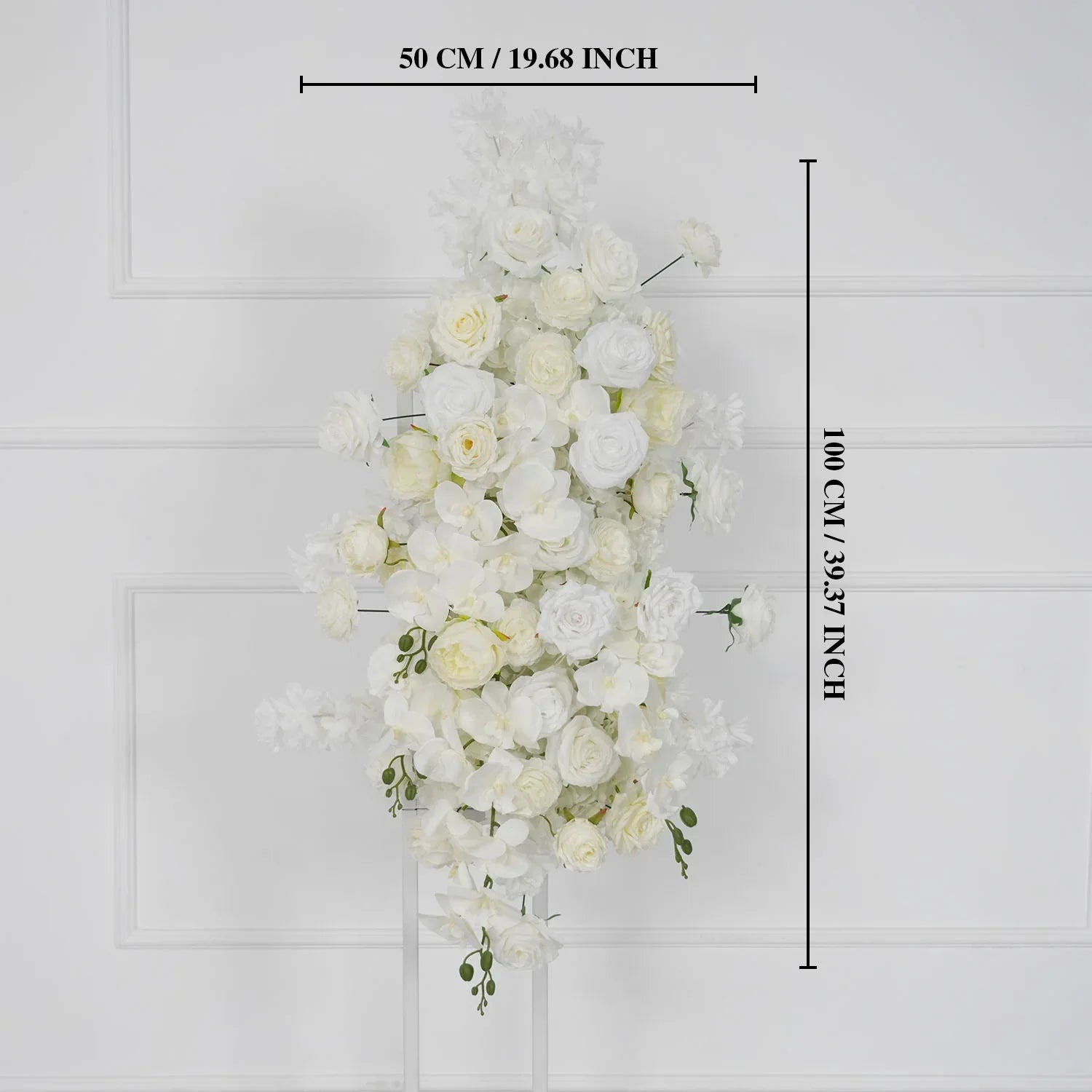Uflower Artificial White Rose Flower Row Wedding KT Backdrop Decor SET80129 - Uflower