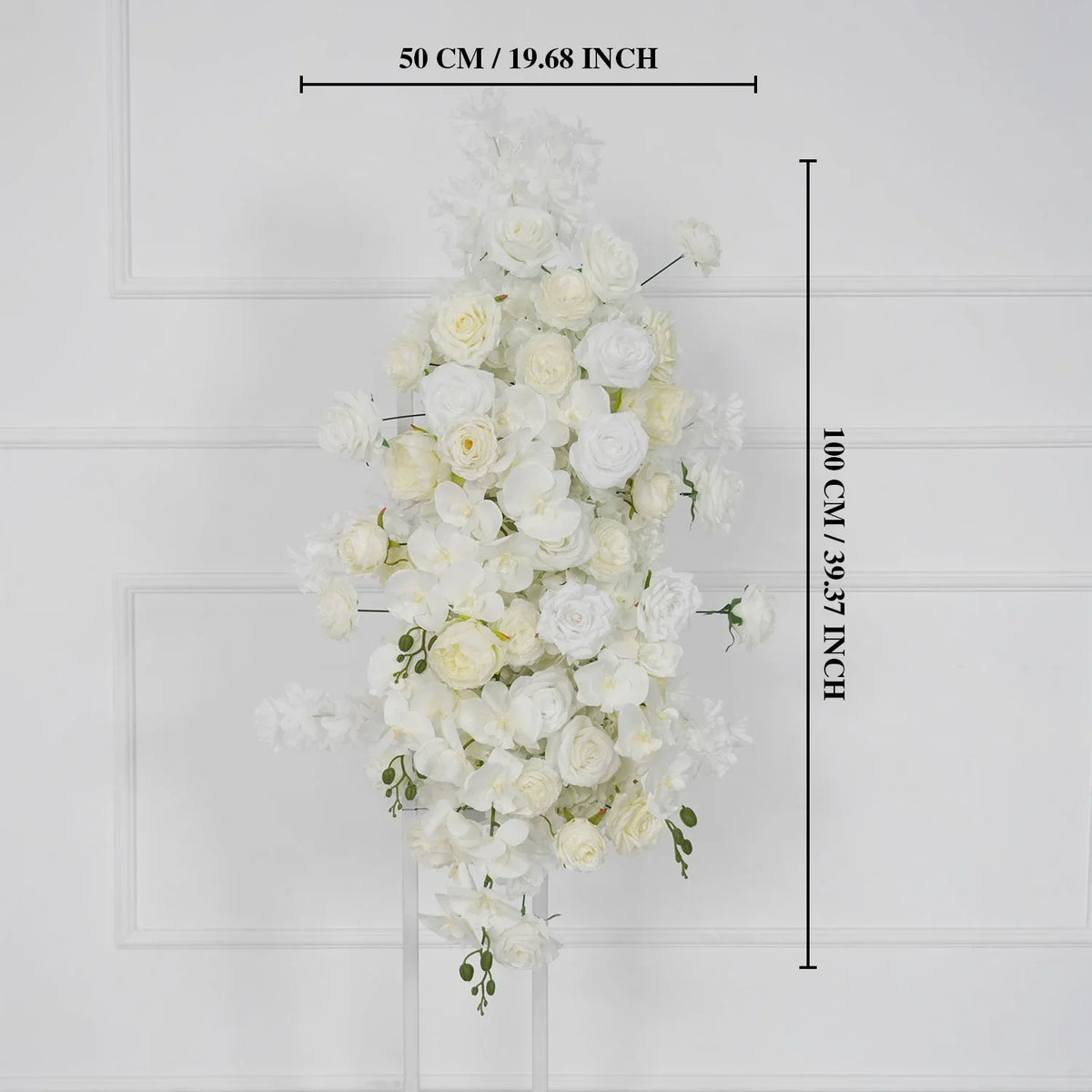 Uflower Artificial White Rose Flower Row Wedding KT Backdrop Decor SET80129 - Uflower