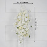 Uflower Artificial White Rose Flower Row Wedding KT Backdrop Decor SET80129 - Uflower