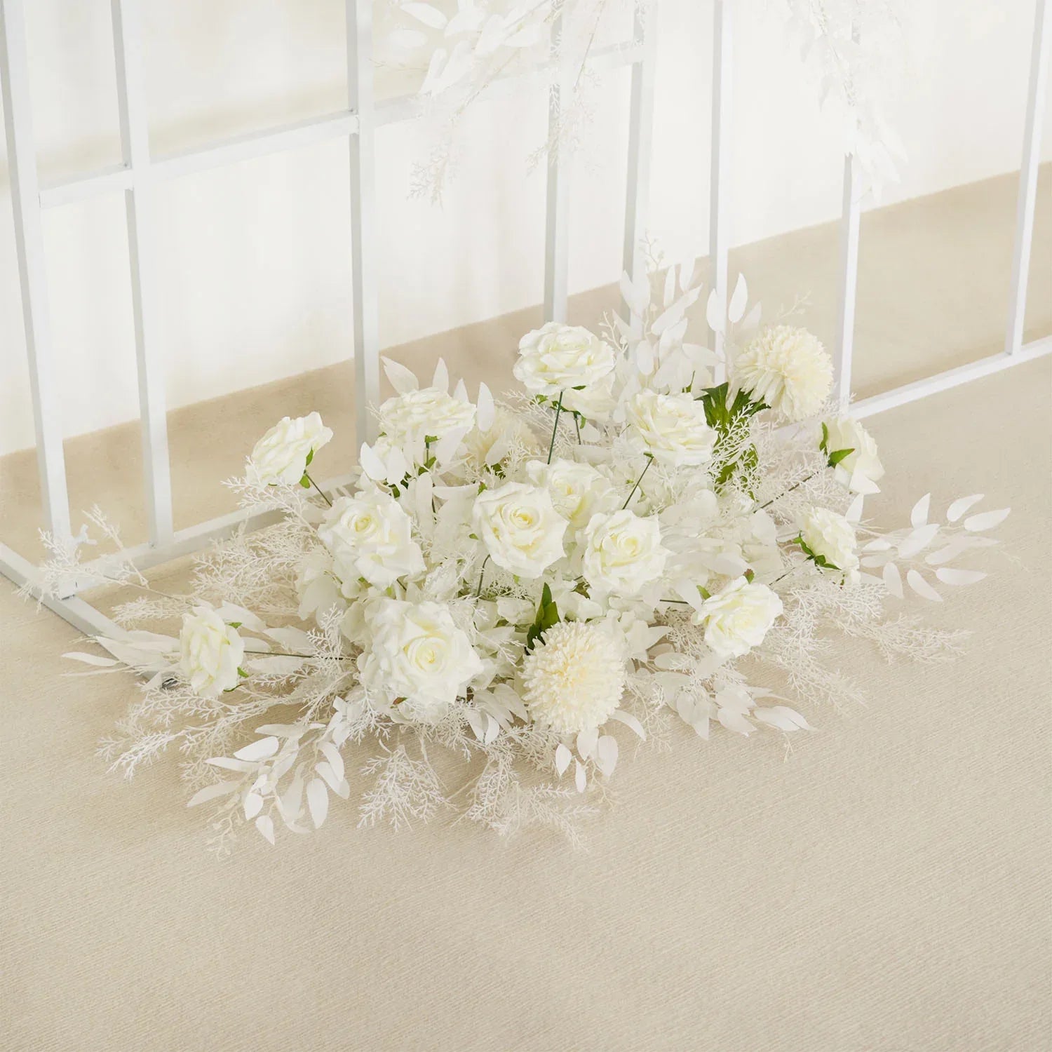 Uflower Artificial White Wedding KT Backdrop Flower Row Decor SET80061 - Uflower