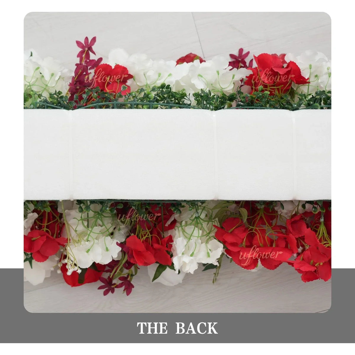 Uflower Artificial Red White Rose Flower Row Wedding KT Backdrop Decor SET80196 - Uflower