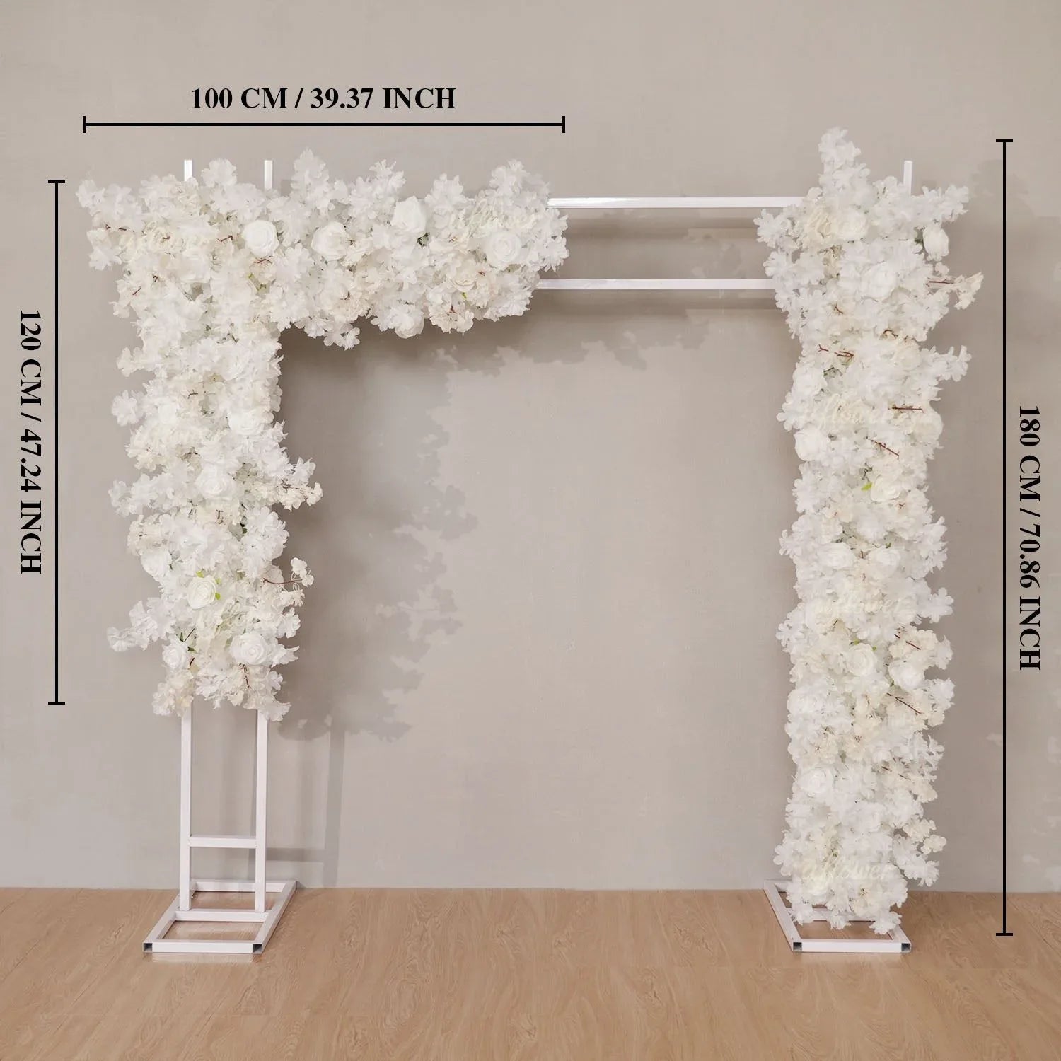 Uflower White Cherry Blossom Flower Row Wedding KT Backdrop Decor SET80166 - Uflower