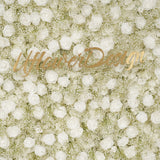 Uflower White Rose Baby's Breath Flower Wall Wedding Party Proposal Decor SET80226