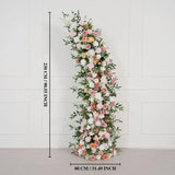 Uflower Blush Pink White Flower Horn Arch Wedding Party Birthday Backdrop Decor SET80191 - Uflower